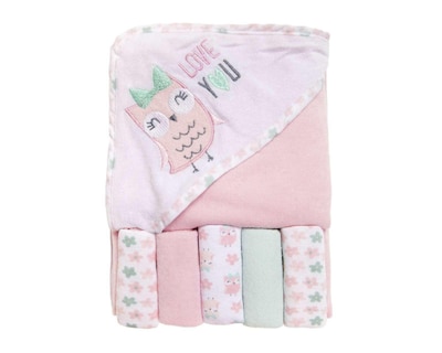 Foto 2 | Toalla de Baño y Toalla Facial Baby Colors para Bebé Niña 6 piezas