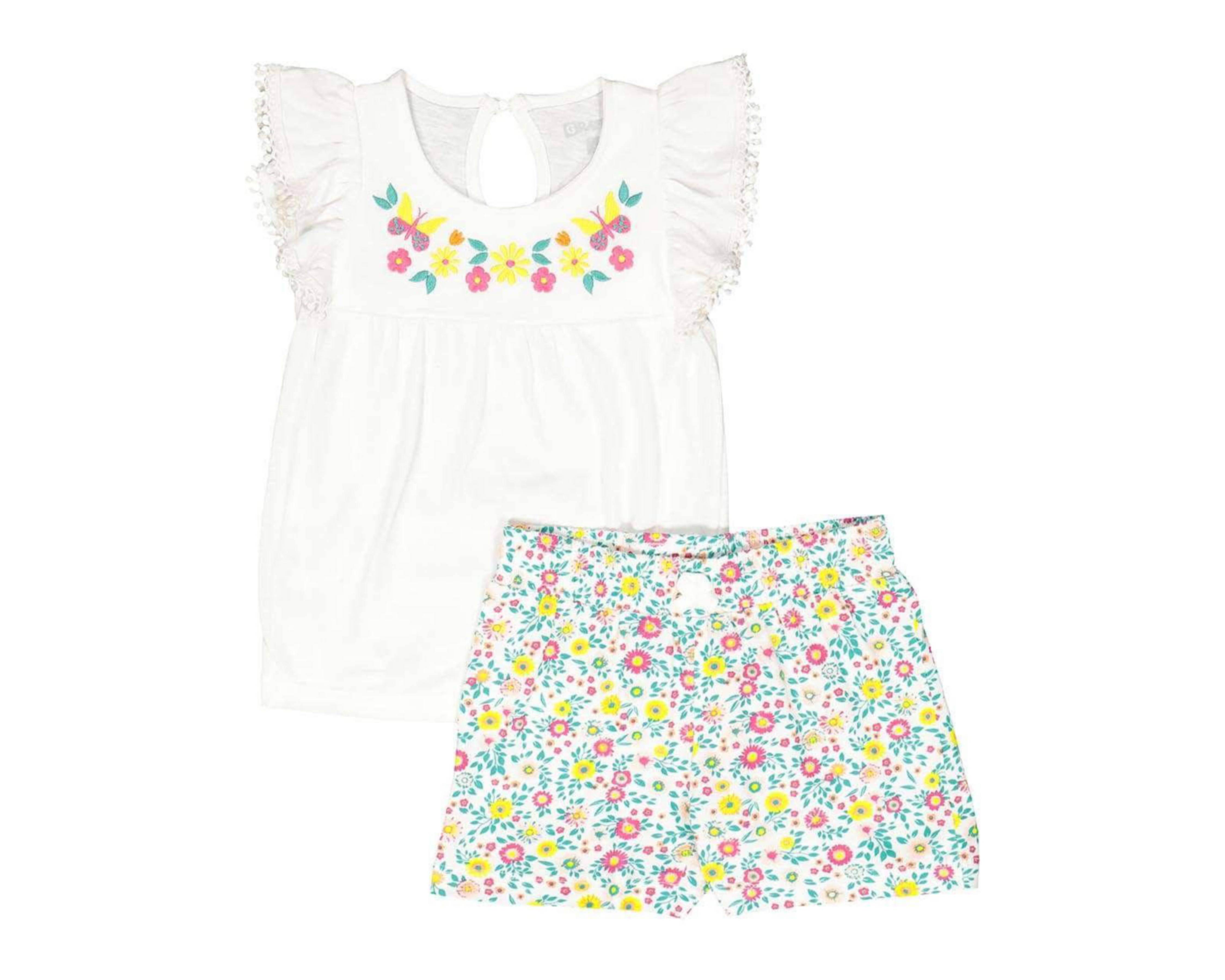 Conjunto con Short Baby Colors de Algodón para Bebé Niña