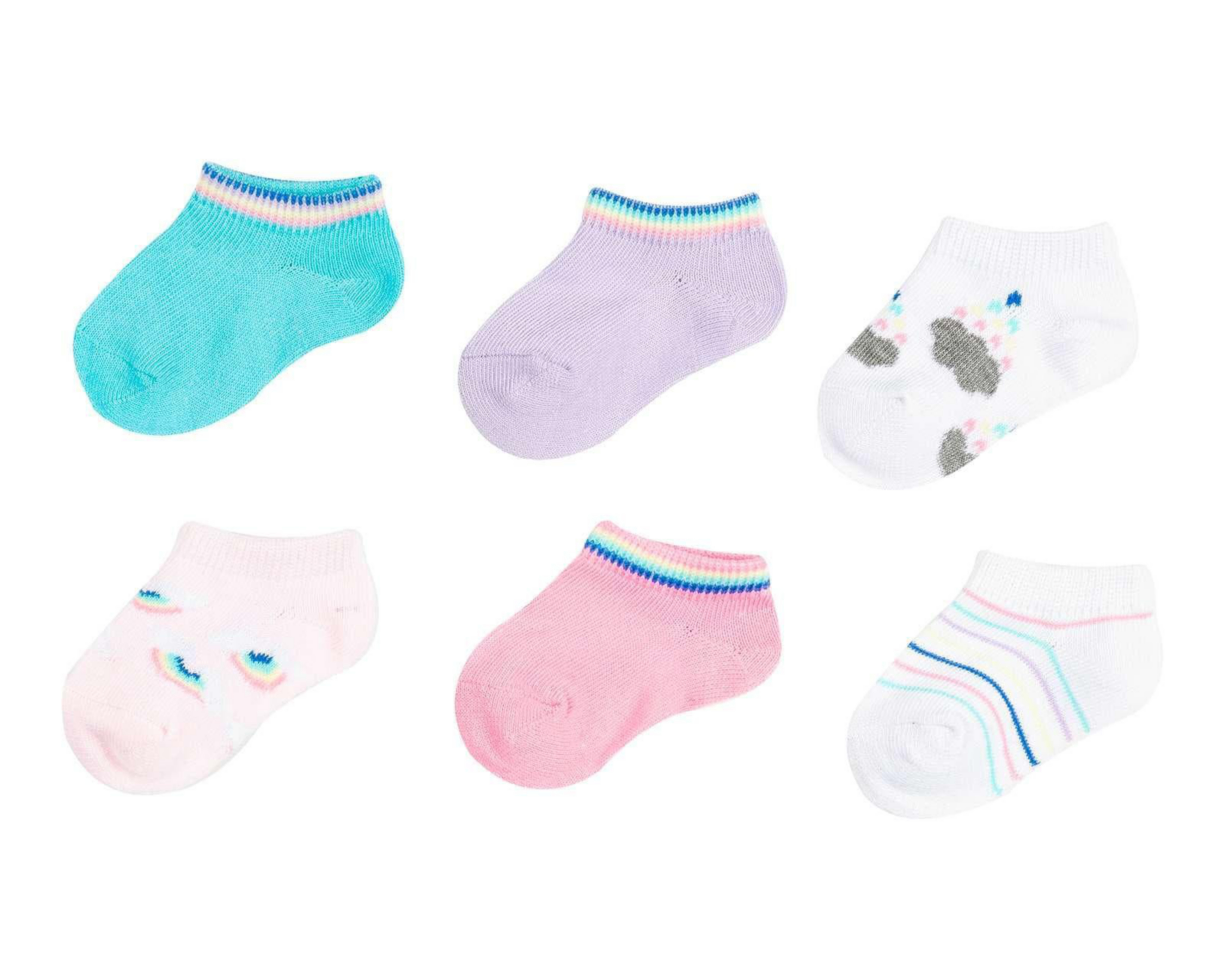 Calcetas Baby Colors para Bebé Niña 6 Pares