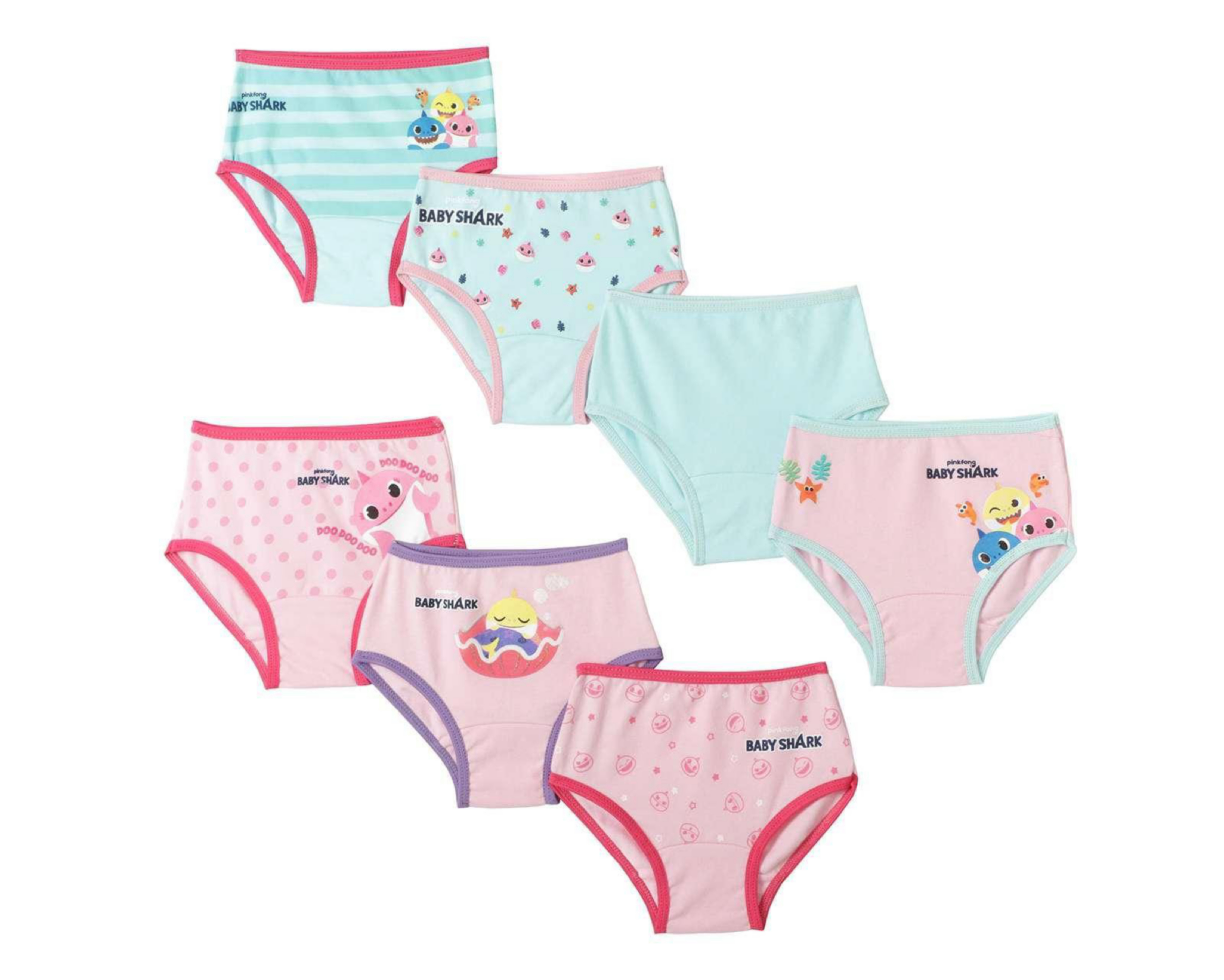 Pantaleta Baby Shark para Bebé Niña 7 Piezas