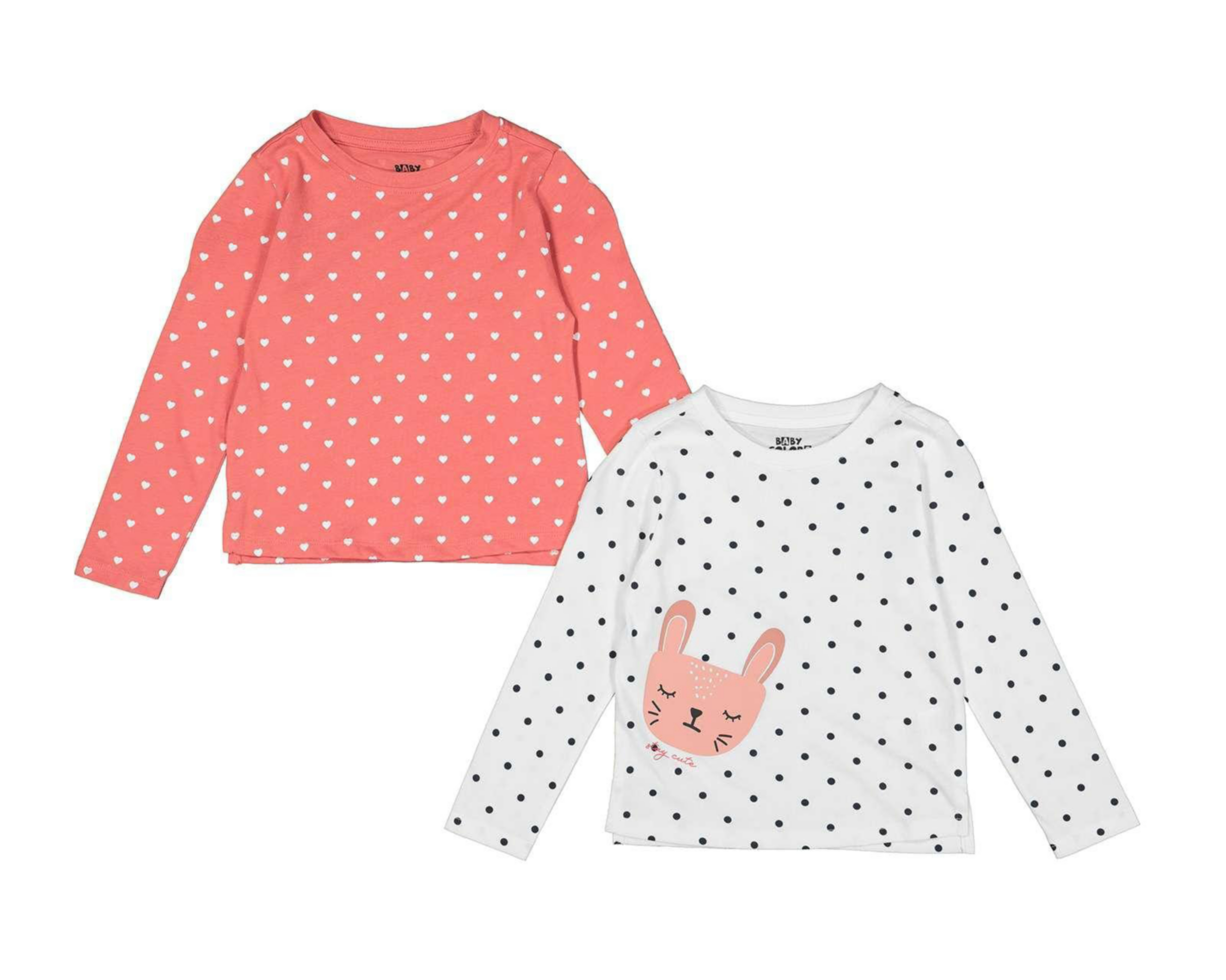 Foto 2 pulgar | Playera Baby Colors de Algodón para Bebé Niña 2 Piezas