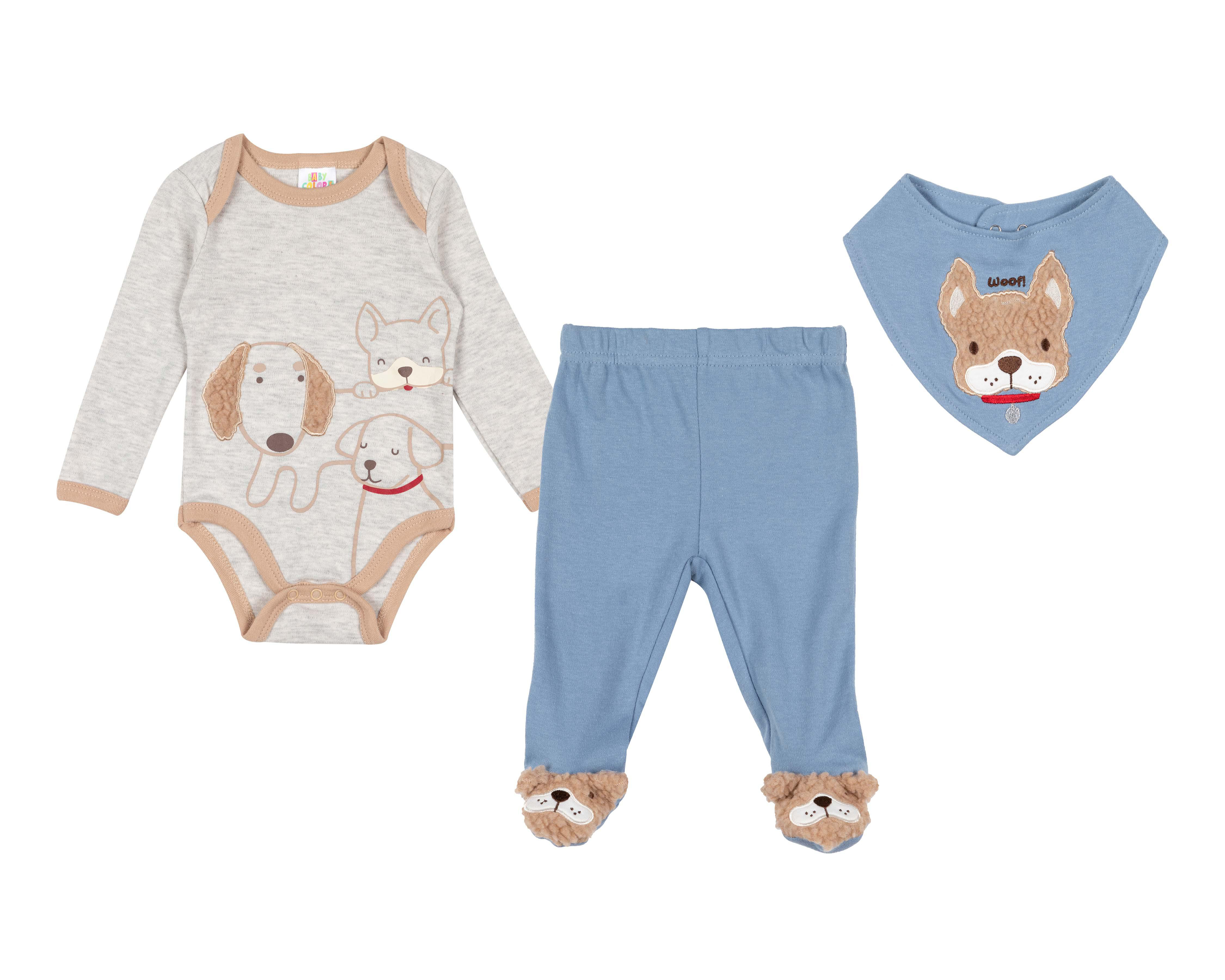 Conjunto Baby Colors de Algodón para Bebé Niño 3 Piezas