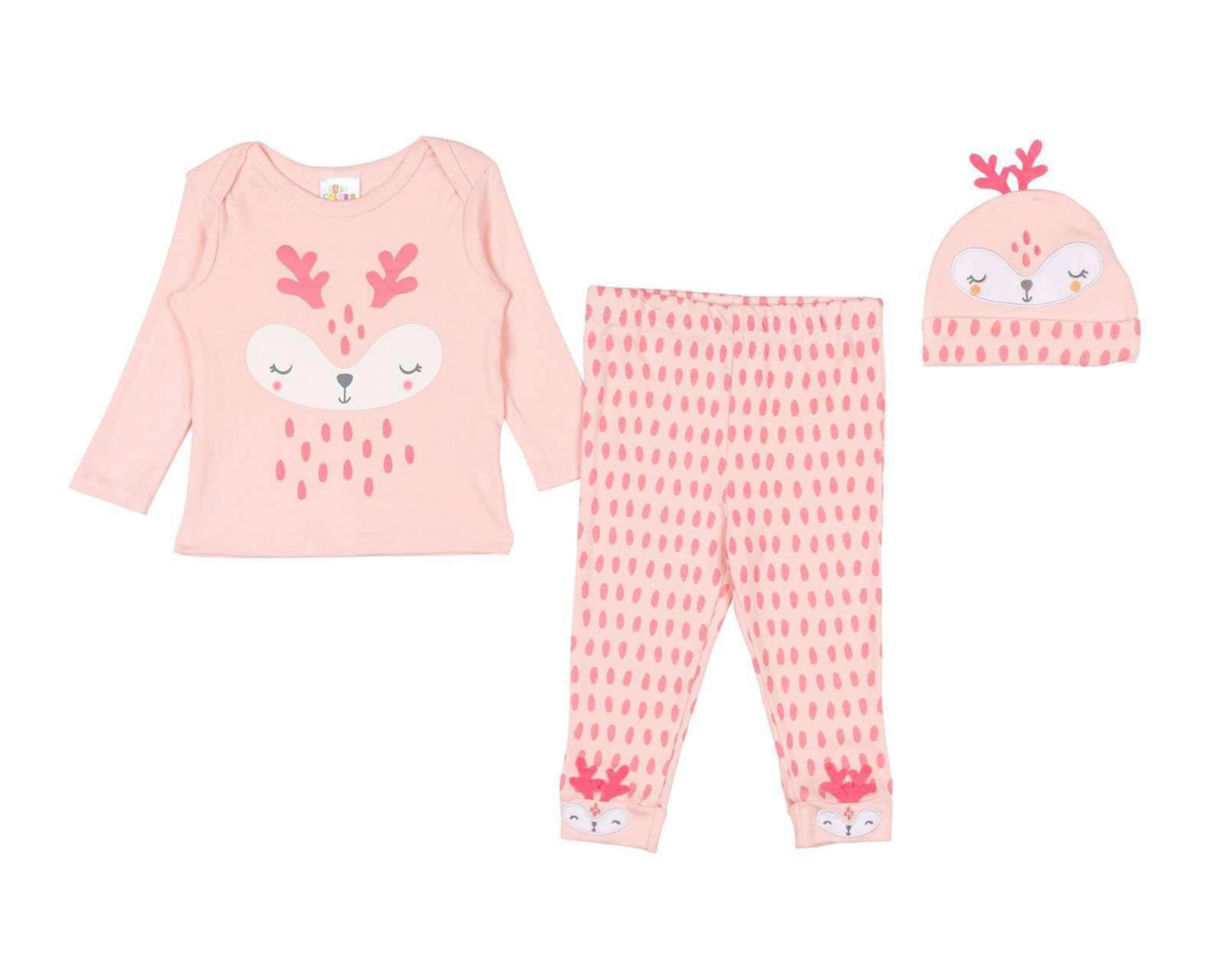 Conjunto Baby Colors de Algodón para Bebé Niña 3 Piezas