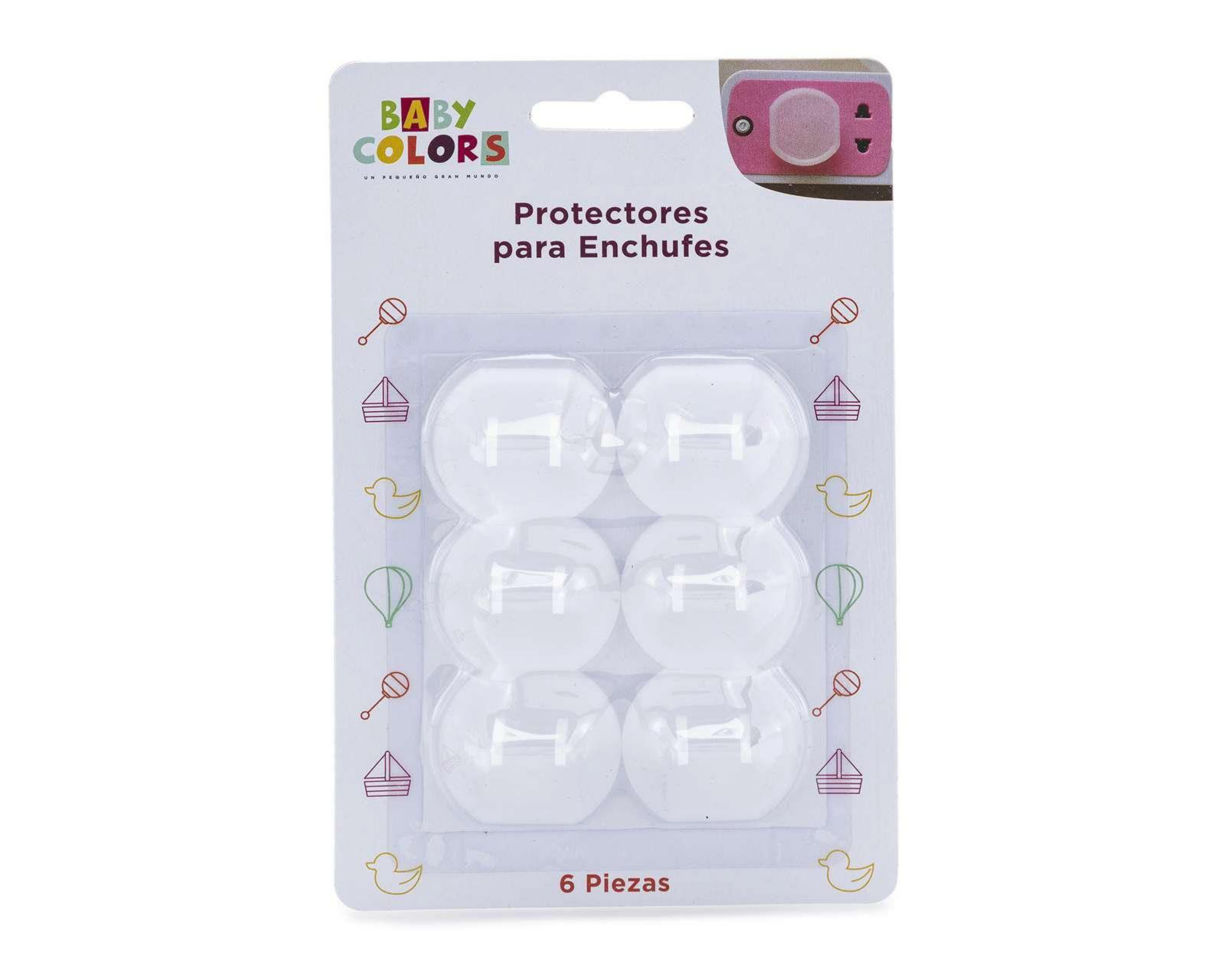 Protectores para Enchufe Baby Colors 6 Piezas $39