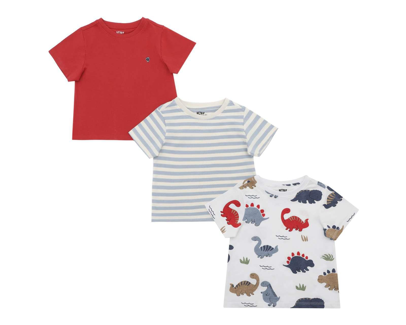 Playera Baby Colors de Algodón para Bebé Niño 3 Piezas