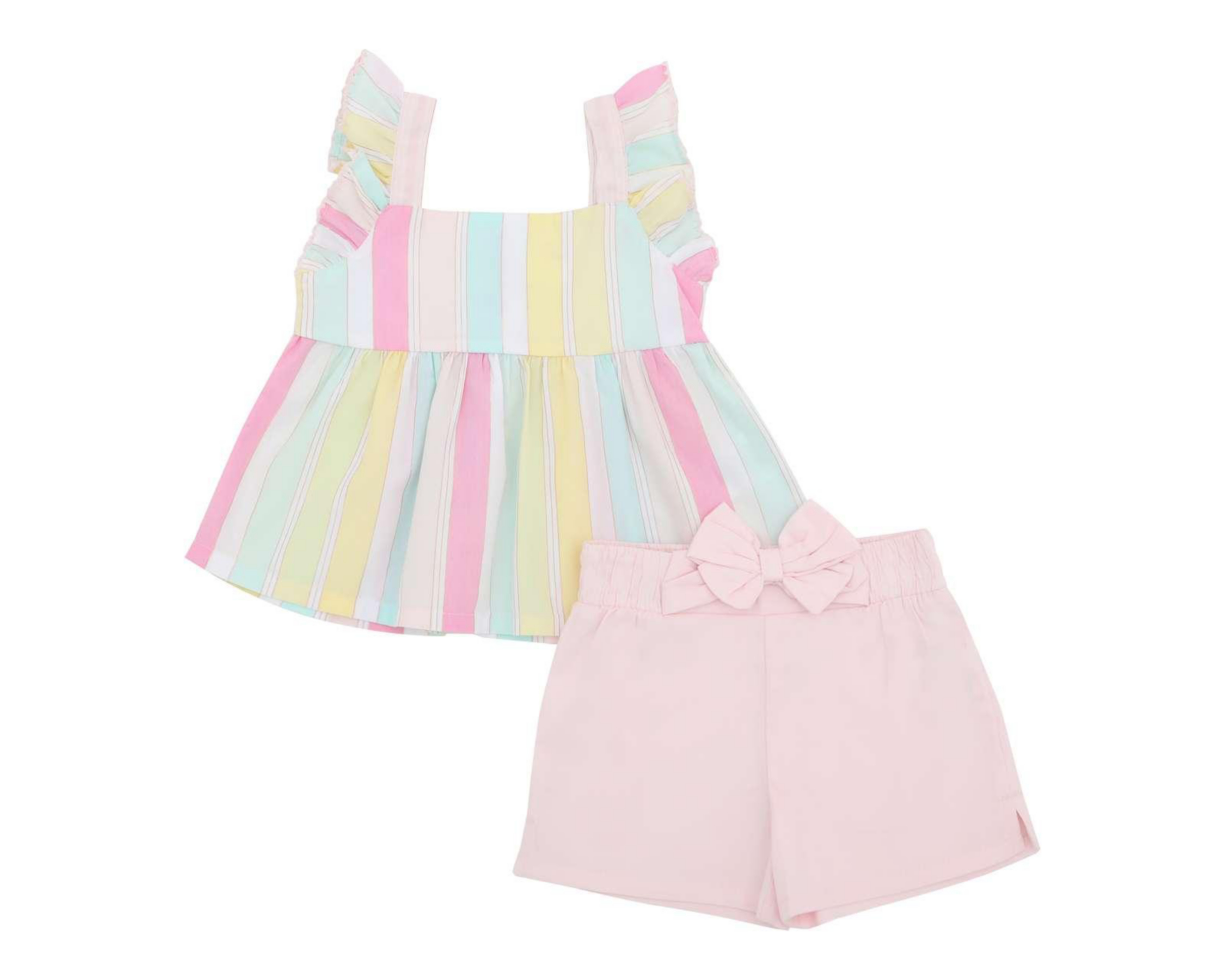 Conjunto con Short Baby Colors de Algodón para Bebé Niña