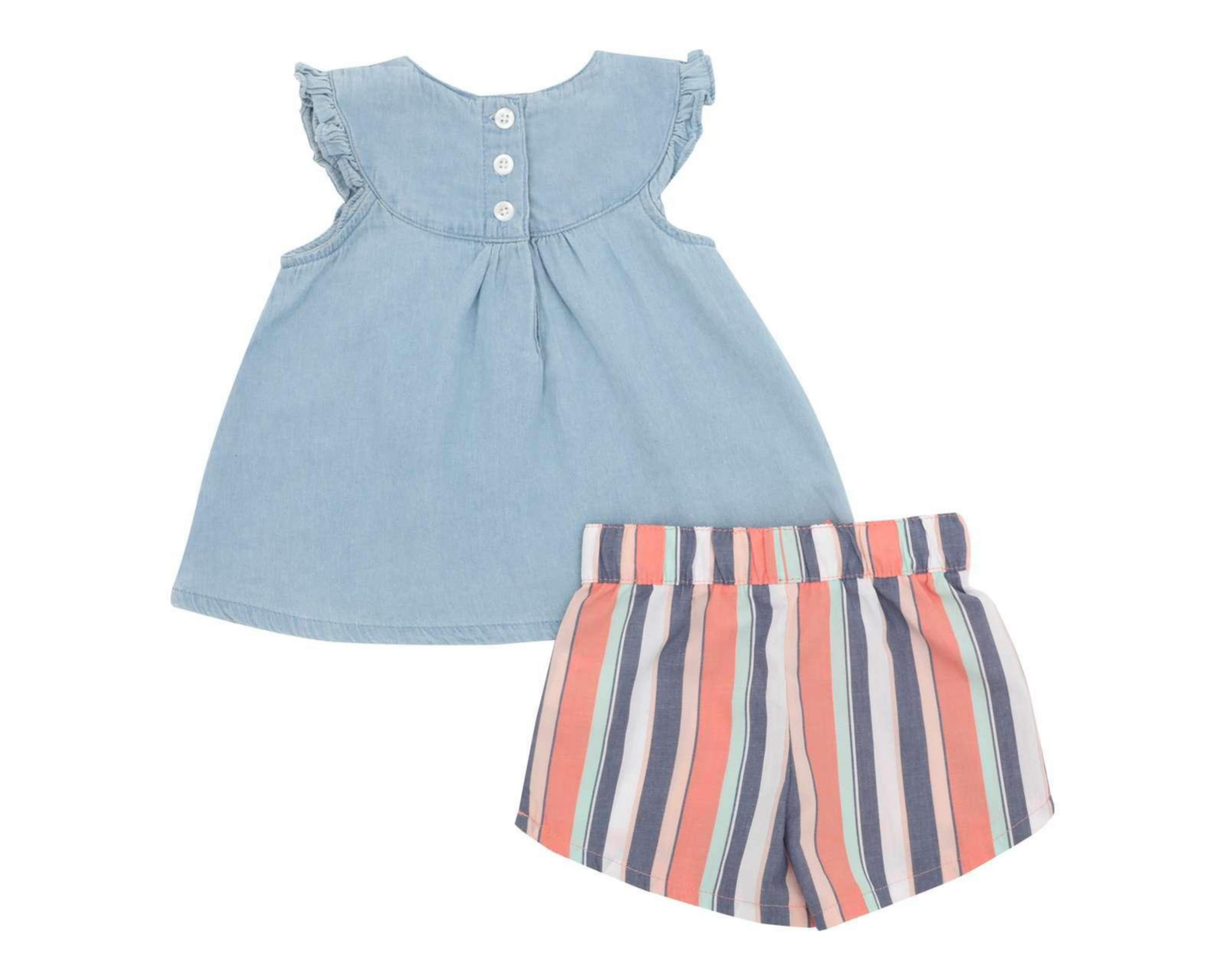 Foto 2 | Conjunto con Short Baby Colors de Algodón para Bebé Niña