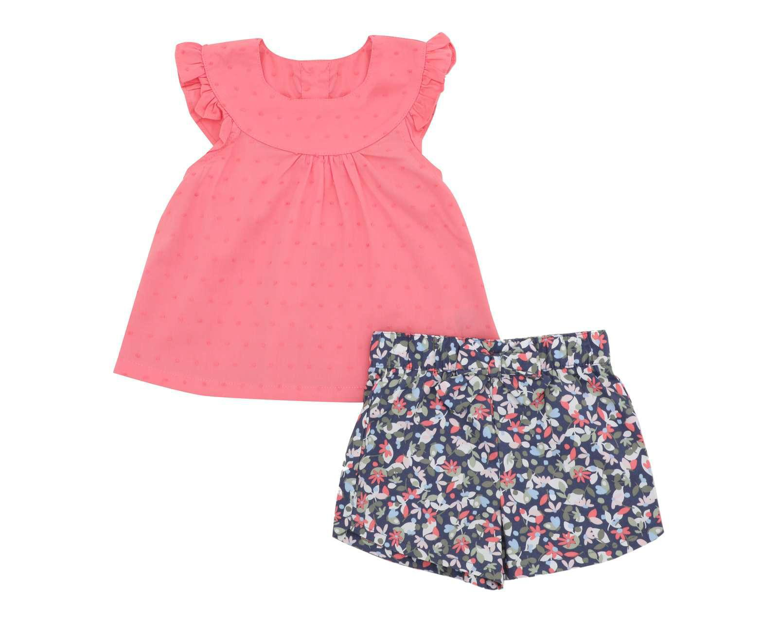 Conjunto con Short Baby Colors de Algodón para Bebé Niña