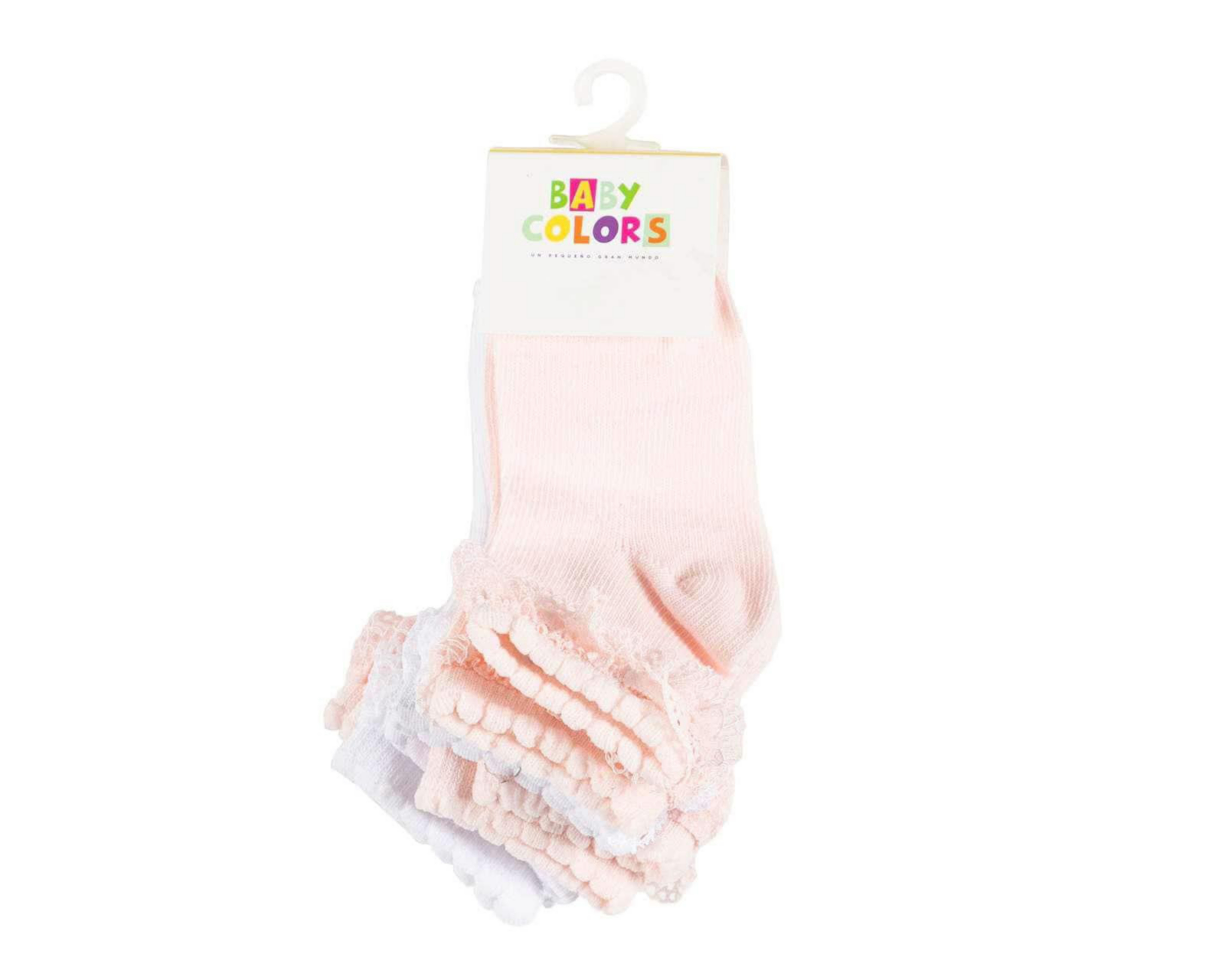 Foto 4 pulgar | Calcetas Baby Colors con Encaje para Bebé Niña 5 Pares