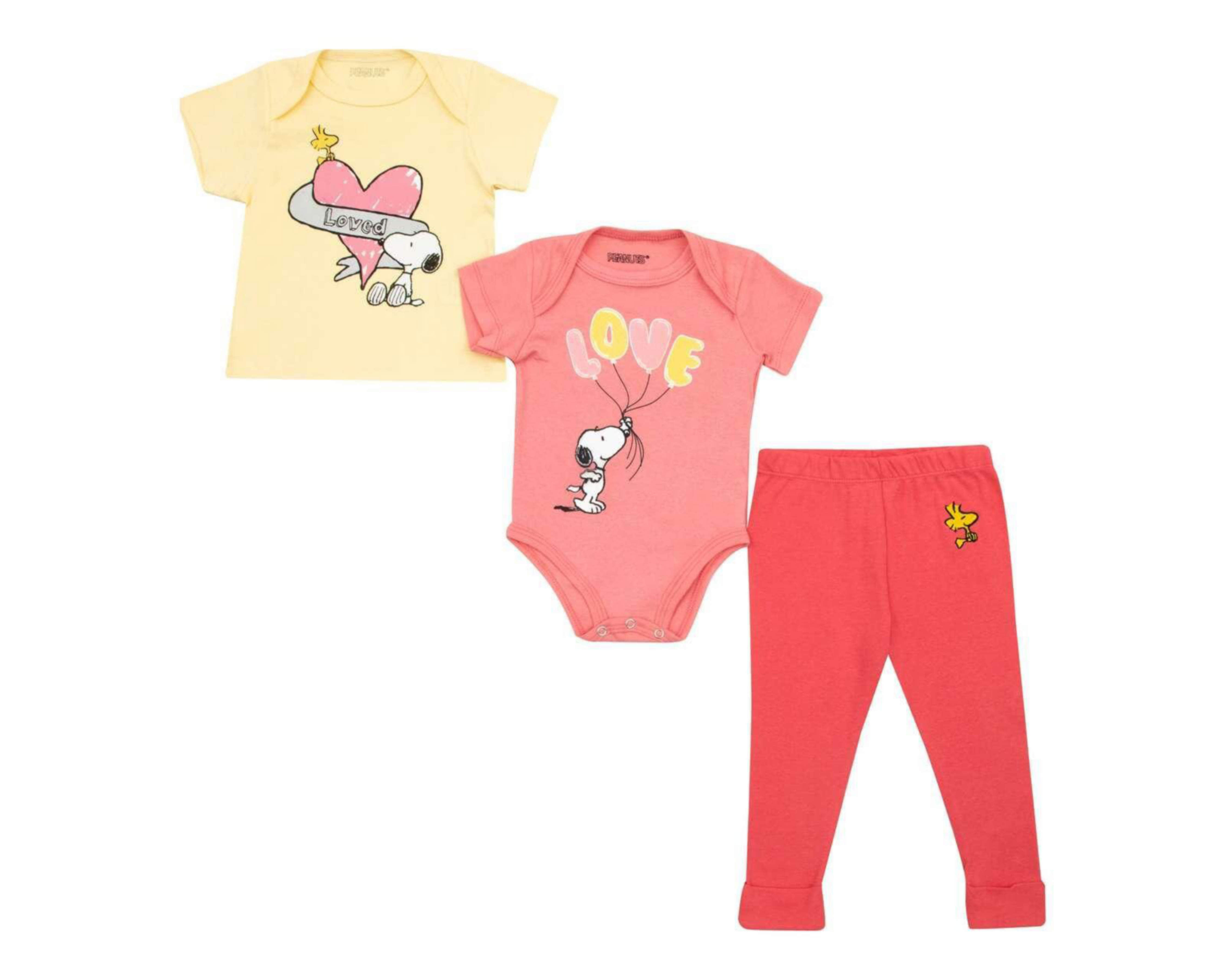 Conjunto con Pantalón Peanuts de Algodón para Bebe Niña