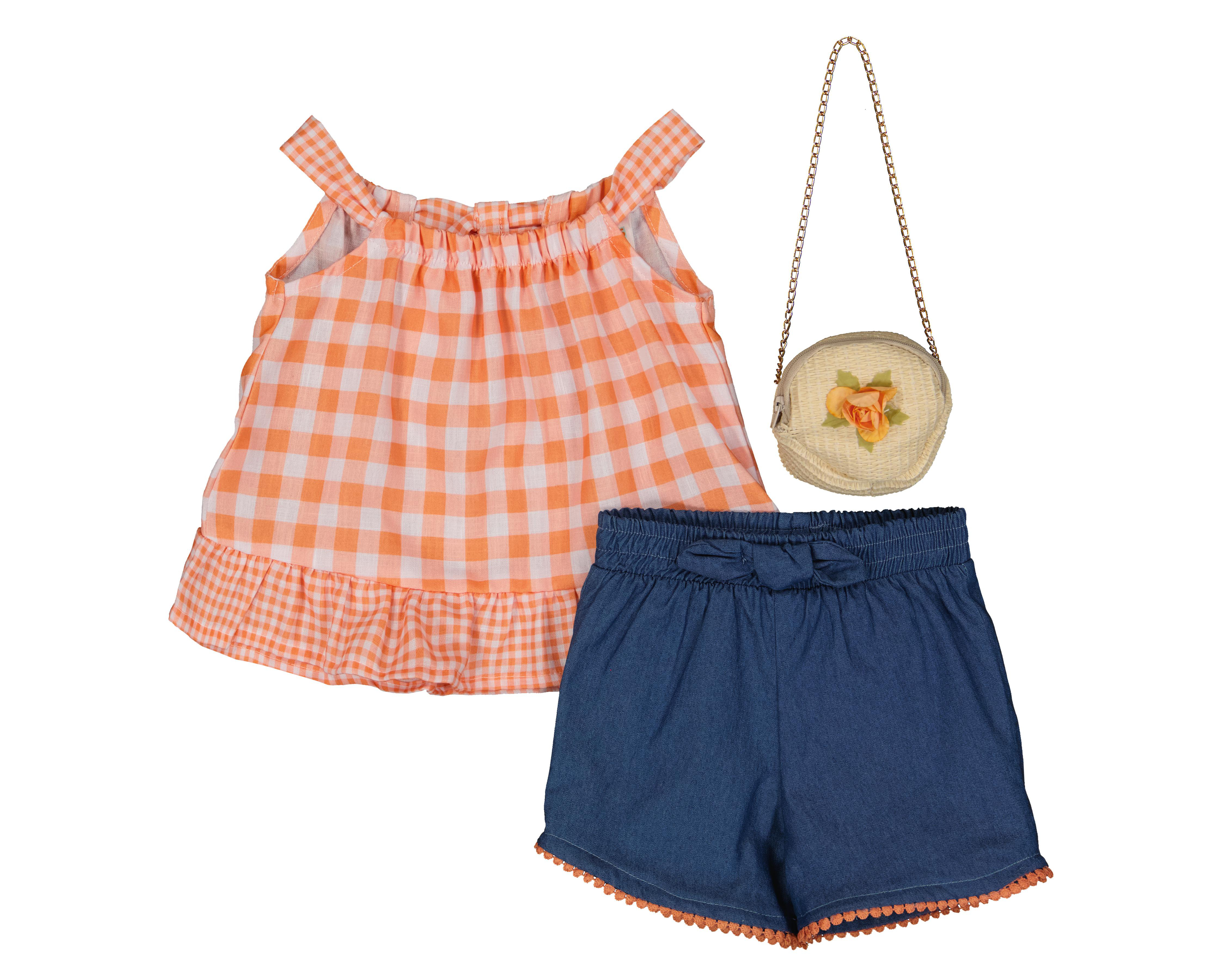 Foto 2 pulgar | Blusa y Short para Bebé Niña Baby Colors con Bolsa 3 Piezas