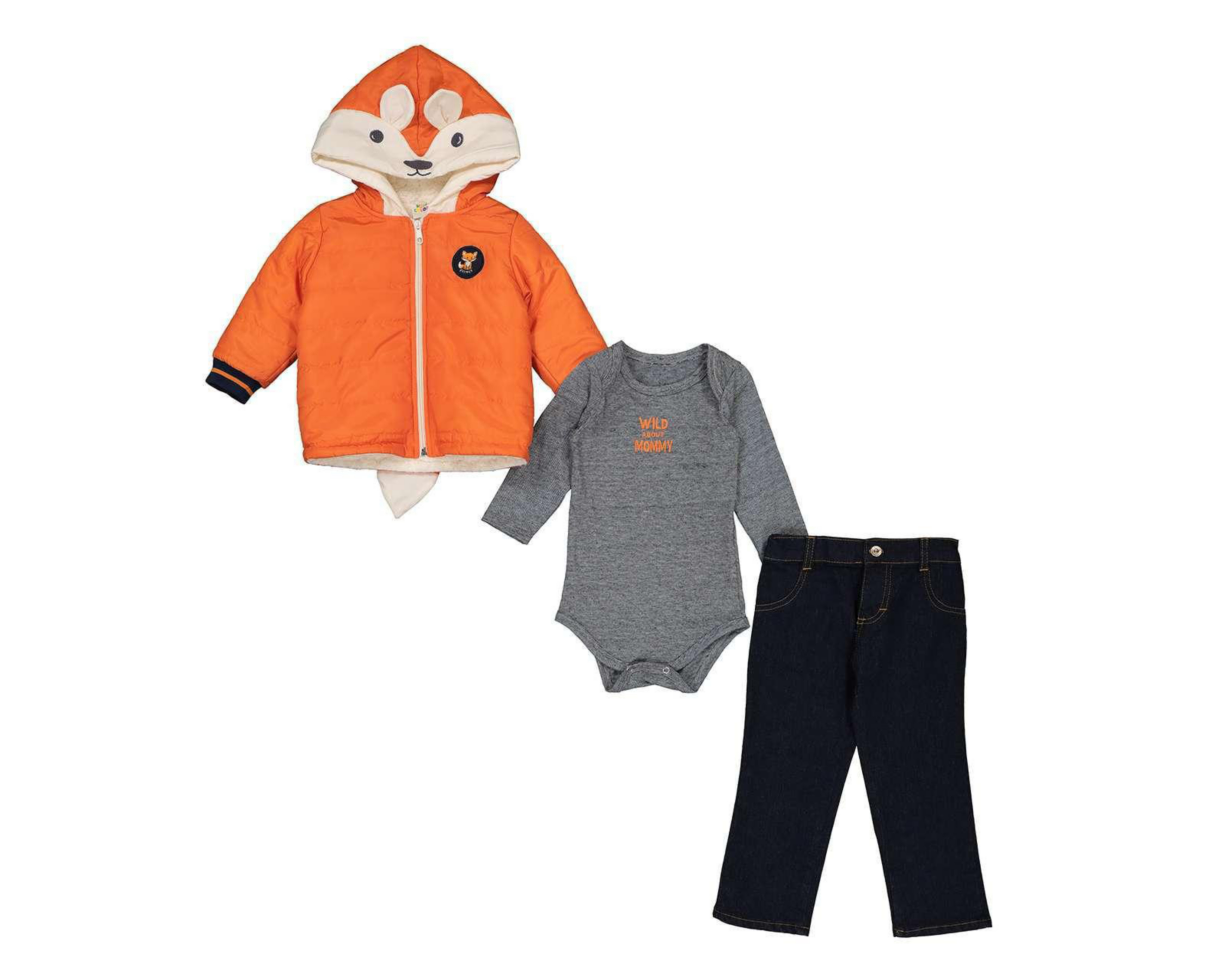 Conjunto con Chamarra Baby Colors para Bebé Niño 3 Piezas