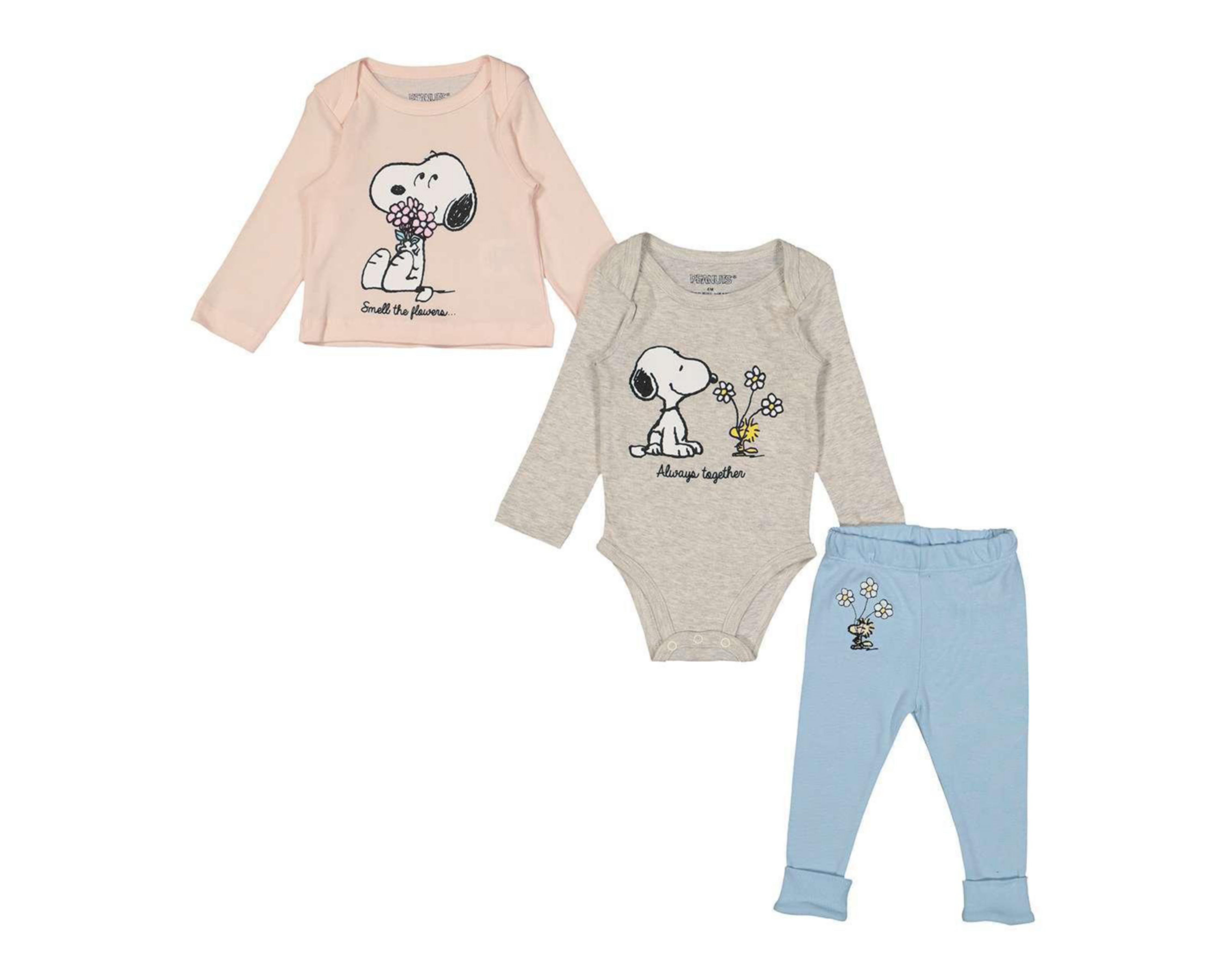 Foto 1 | Conjunto con Pañalero Peanuts de Algodón para Bebé Niña