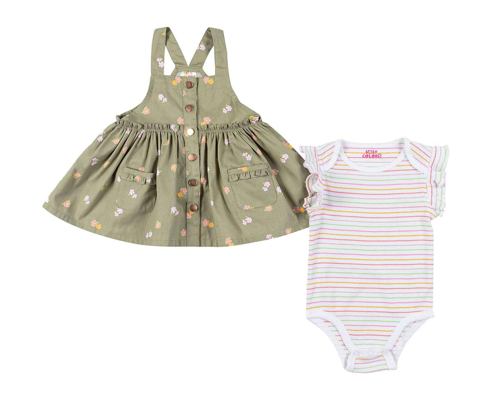 Foto 1 | Vestido y Pañalero Baby Colors de Algodón para Bebé Niña