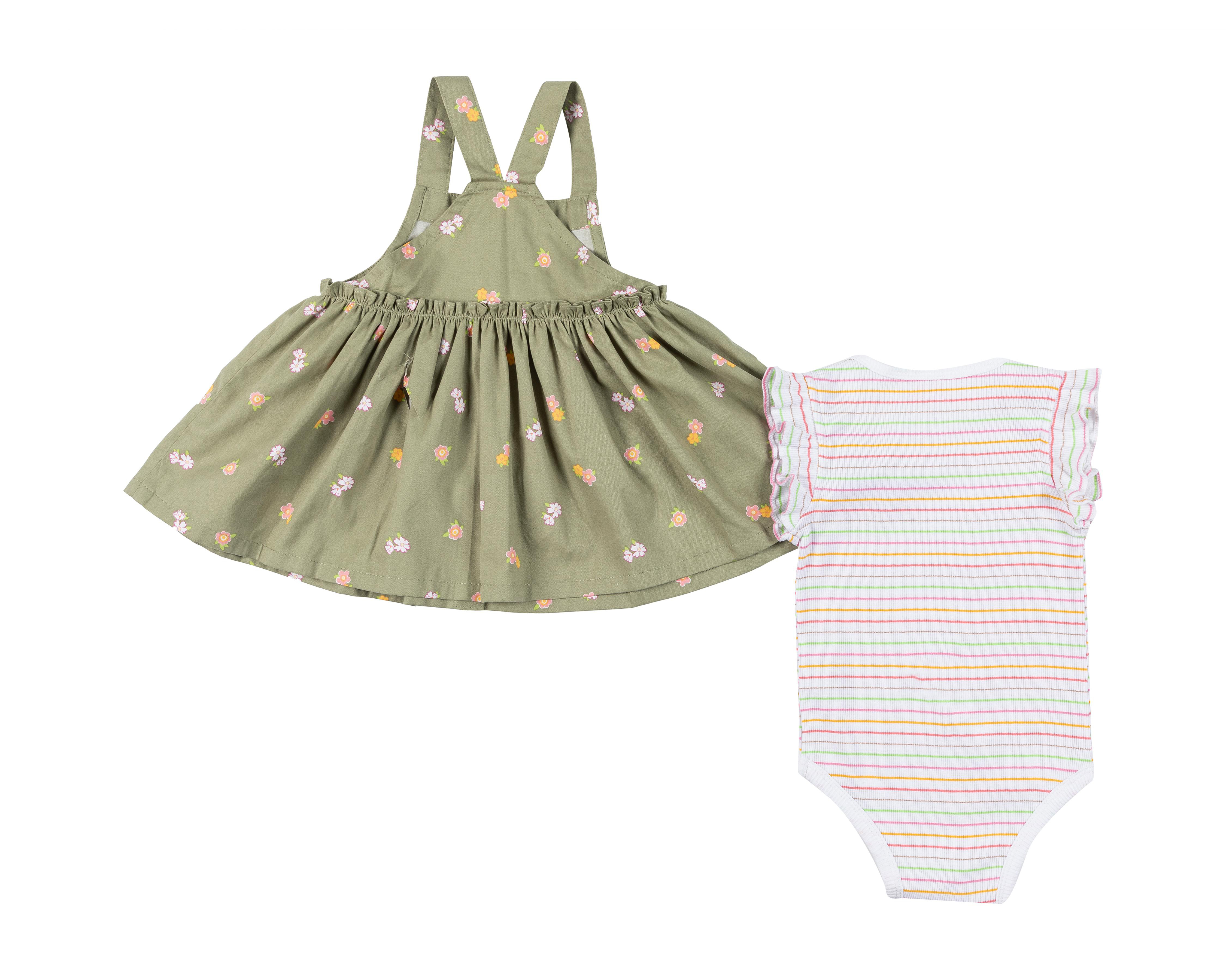 Foto 3 pulgar | Vestido y Pañalero Baby Colors de Algodón para Bebé Niña