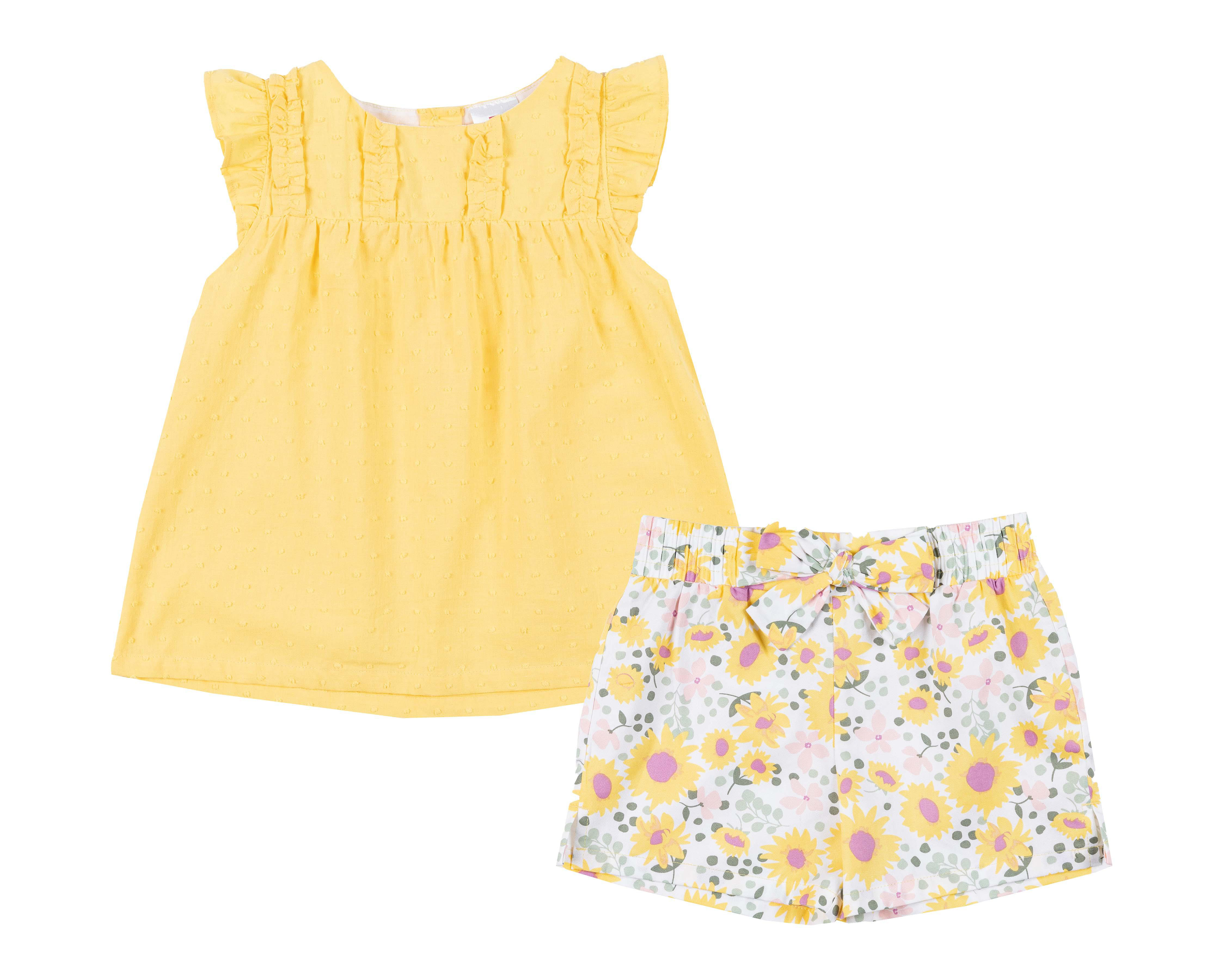 Conjunto con Short Baby Colors para Bebé Niña