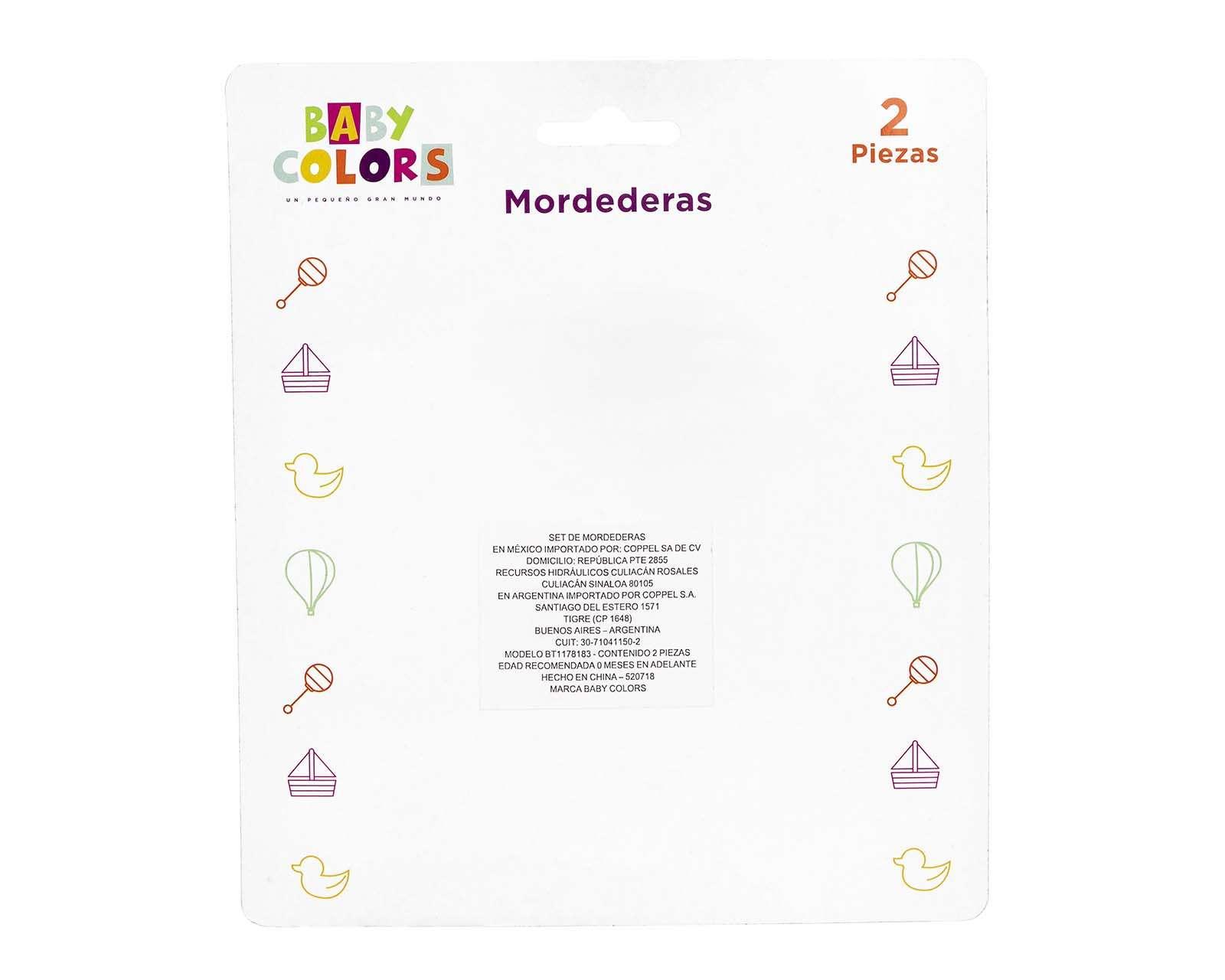 Foto 3 pulgar | Mordedera Baby Colors 2 Piezas