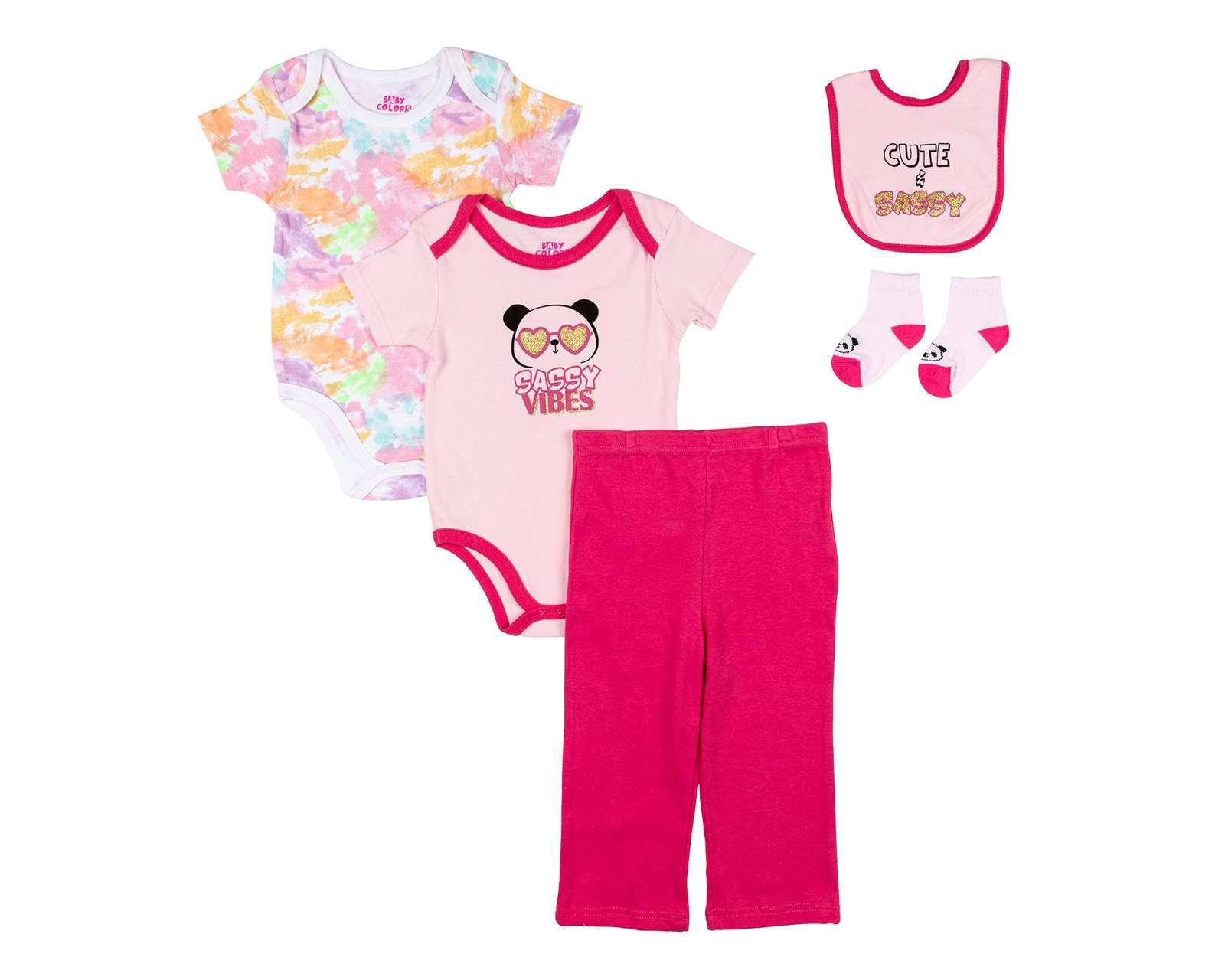 Pañalero Baby Colors de Algodón para Bebé Niña 5 Piezas | Coppel