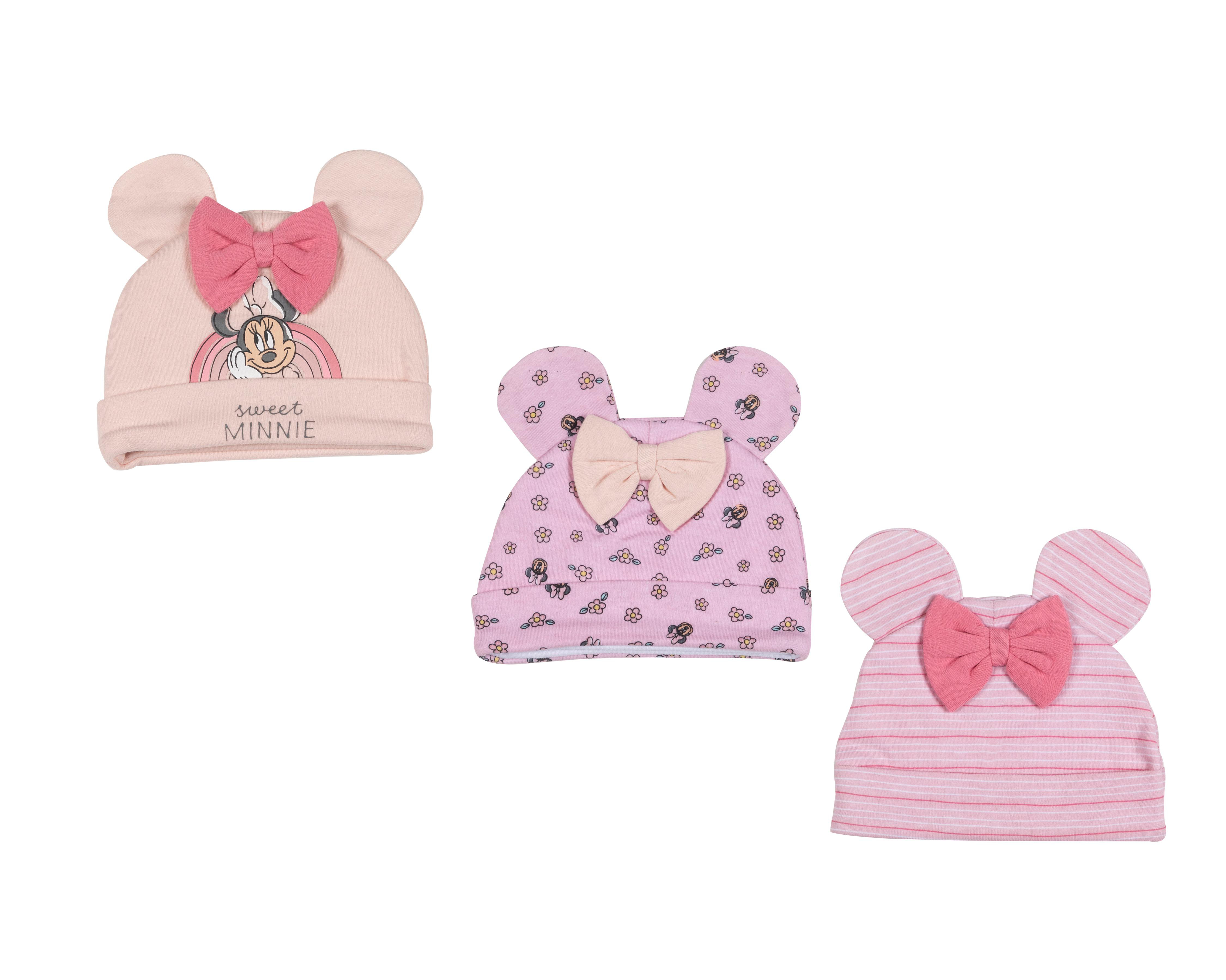 Gorro Disney para Bebé Niña 3 Piezas