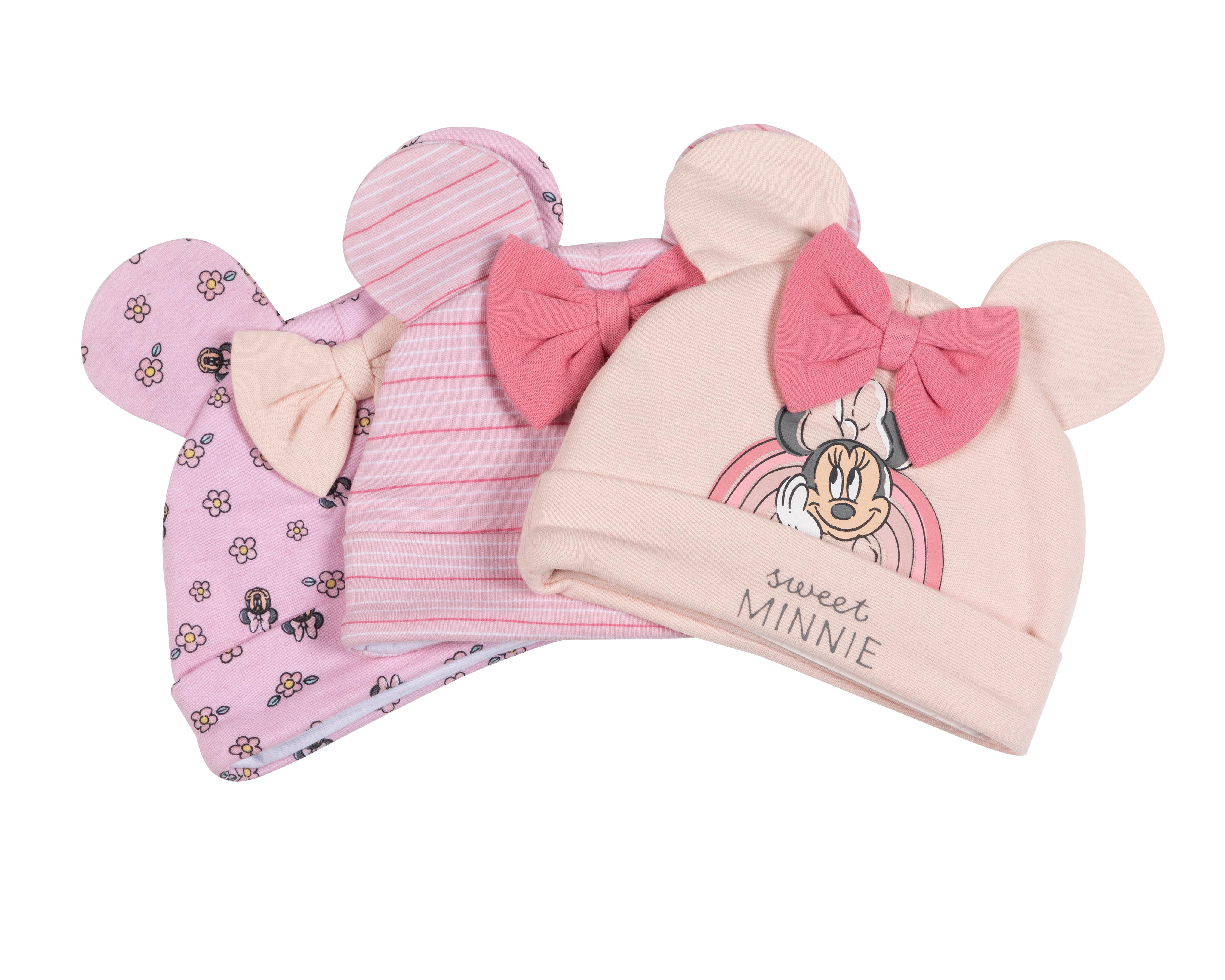 Foto 4 pulgar | Gorro Disney para Bebé Niña 3 Piezas