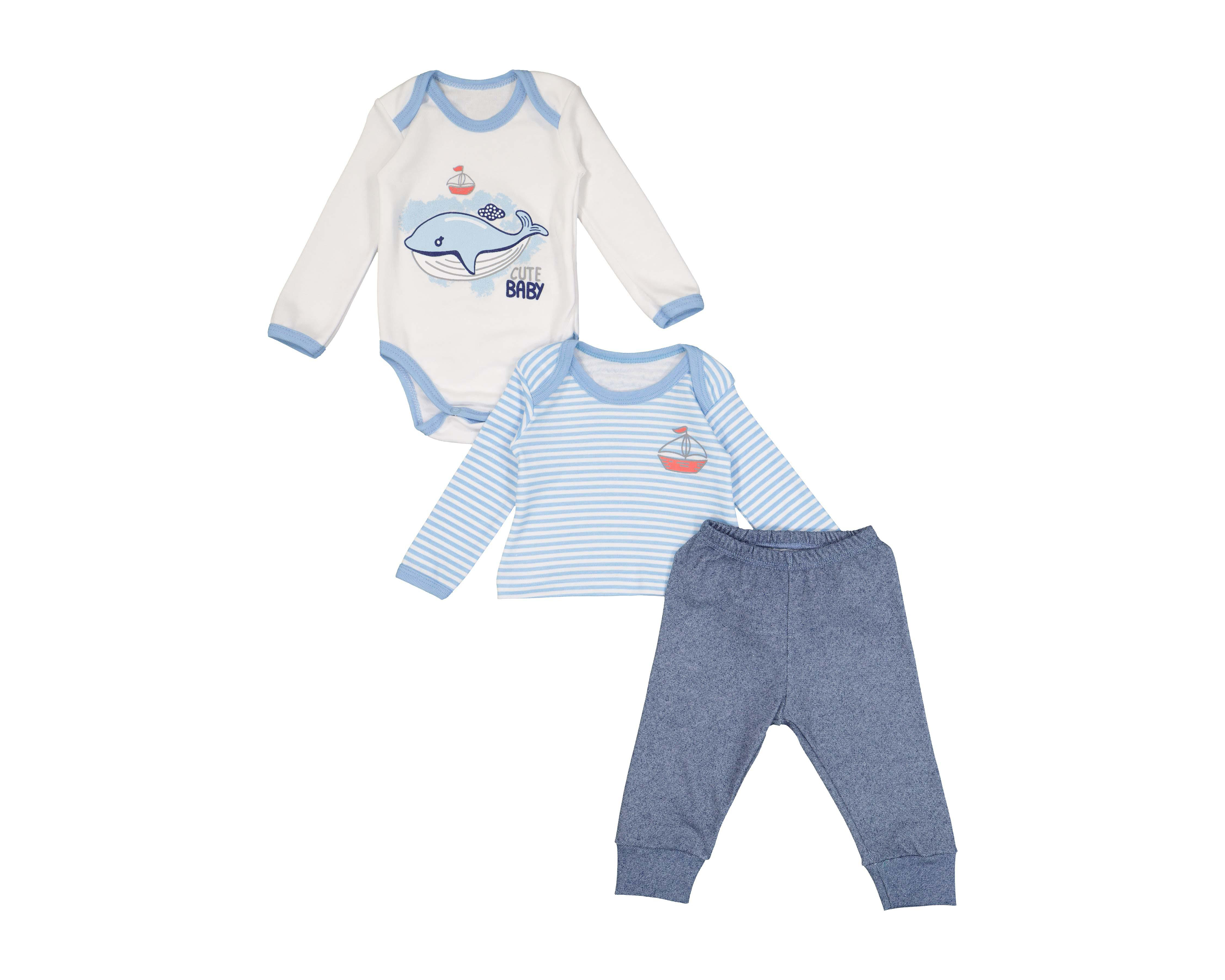 Pañalero Baby Colors para Bebé Niño 3 Piezas