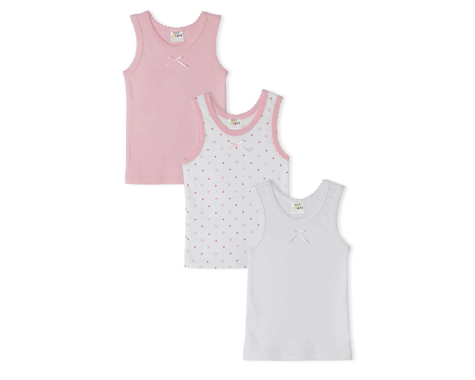 Camiseta Interior Baby Colors para Bebé Niña 3 Piezas