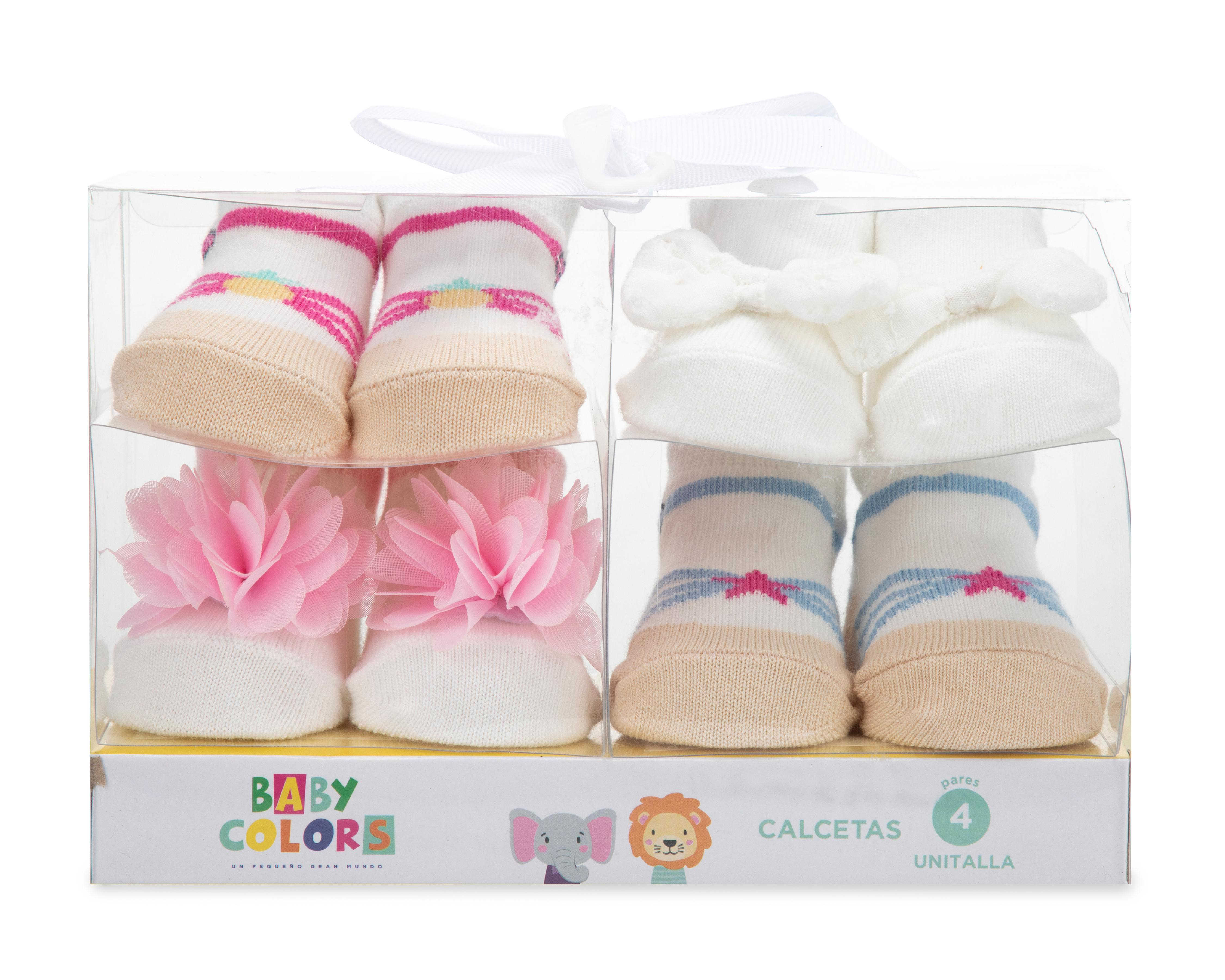 Calcetas Baby Colors para Bebé Niña 4 Pares $129