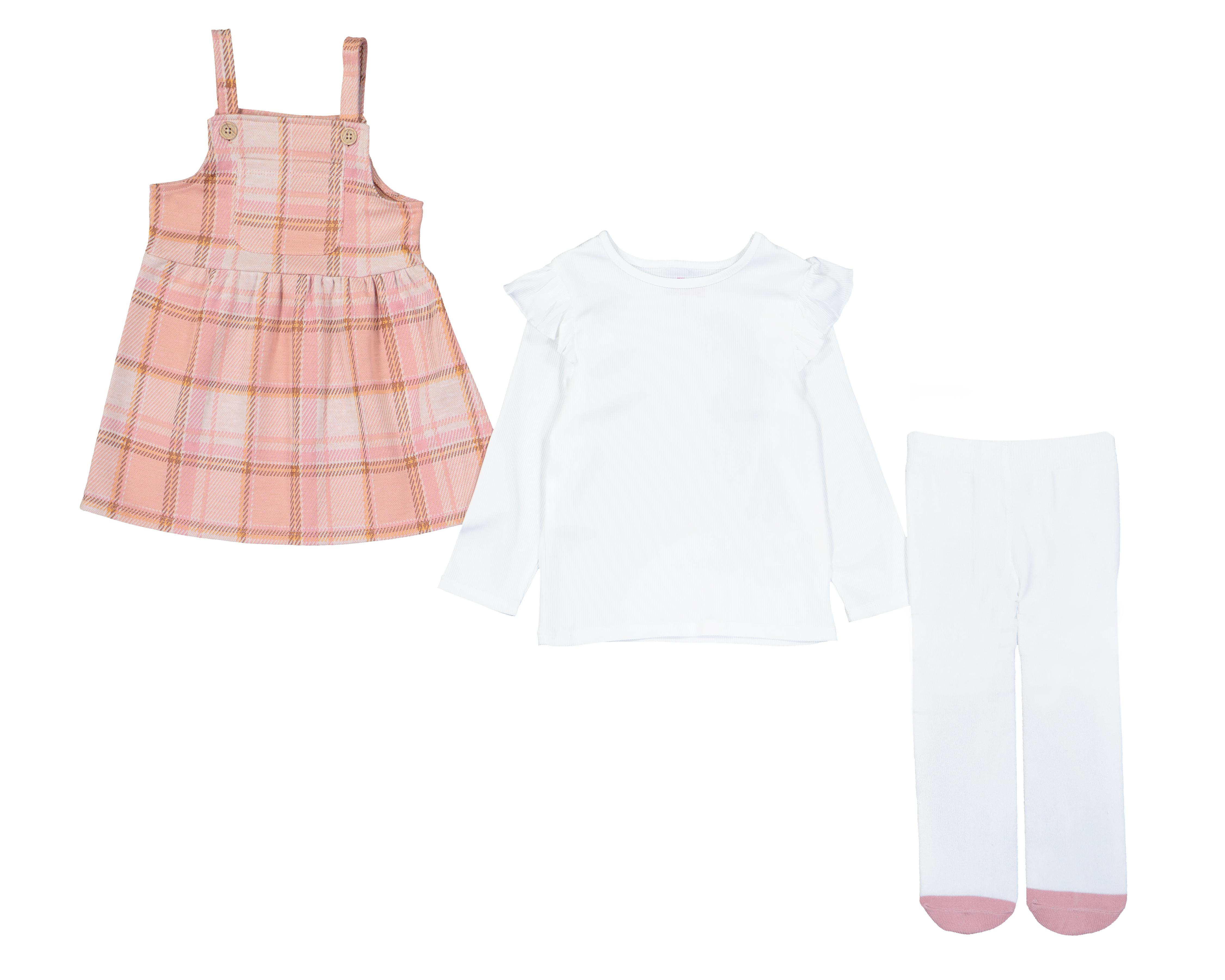 Overol y Blusa Baby Colors para Bebé Niña 3 Piezas $299