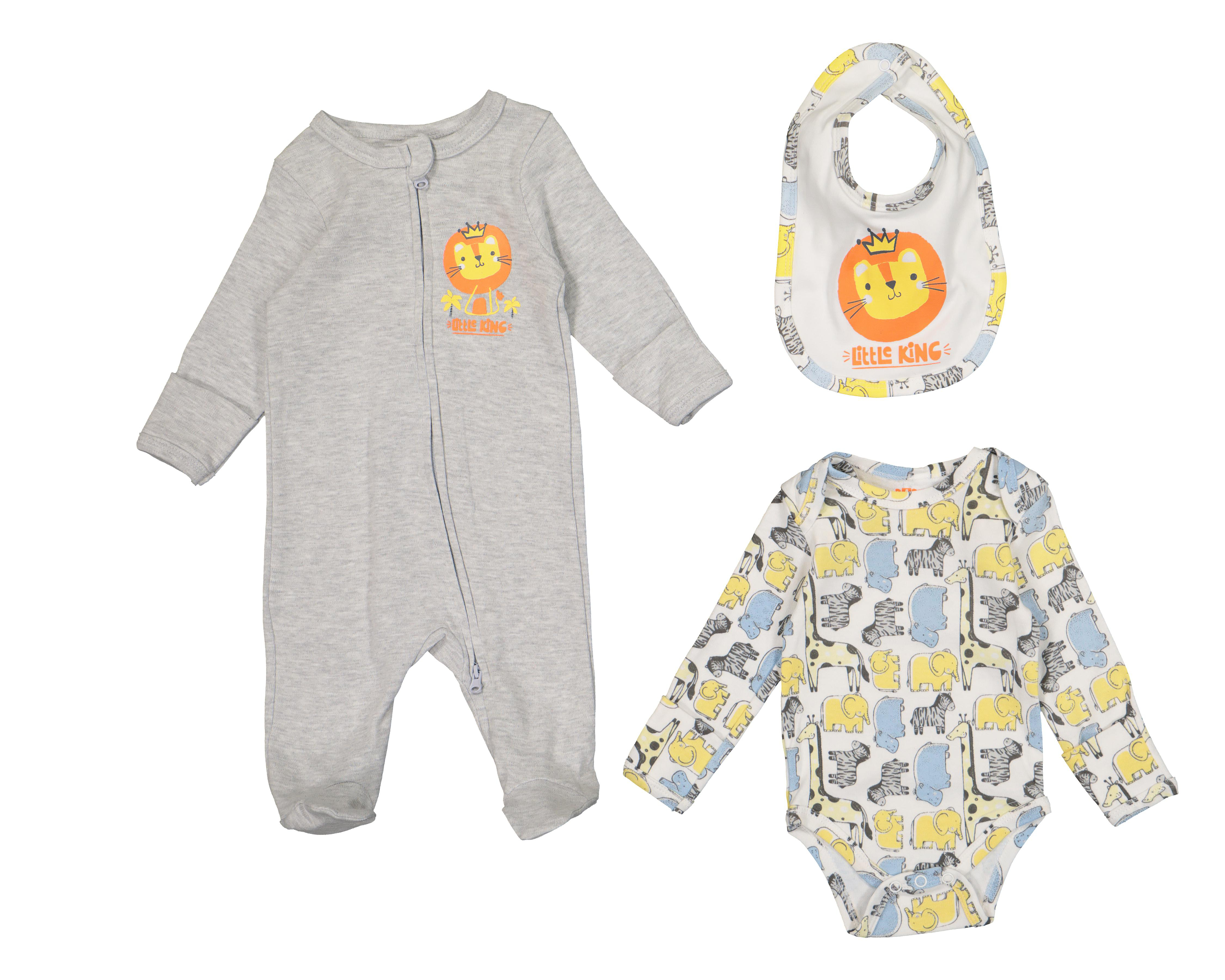 Foto 1 | Mameluco y Pañalero Baby Colors con Babero para Bebé Niño