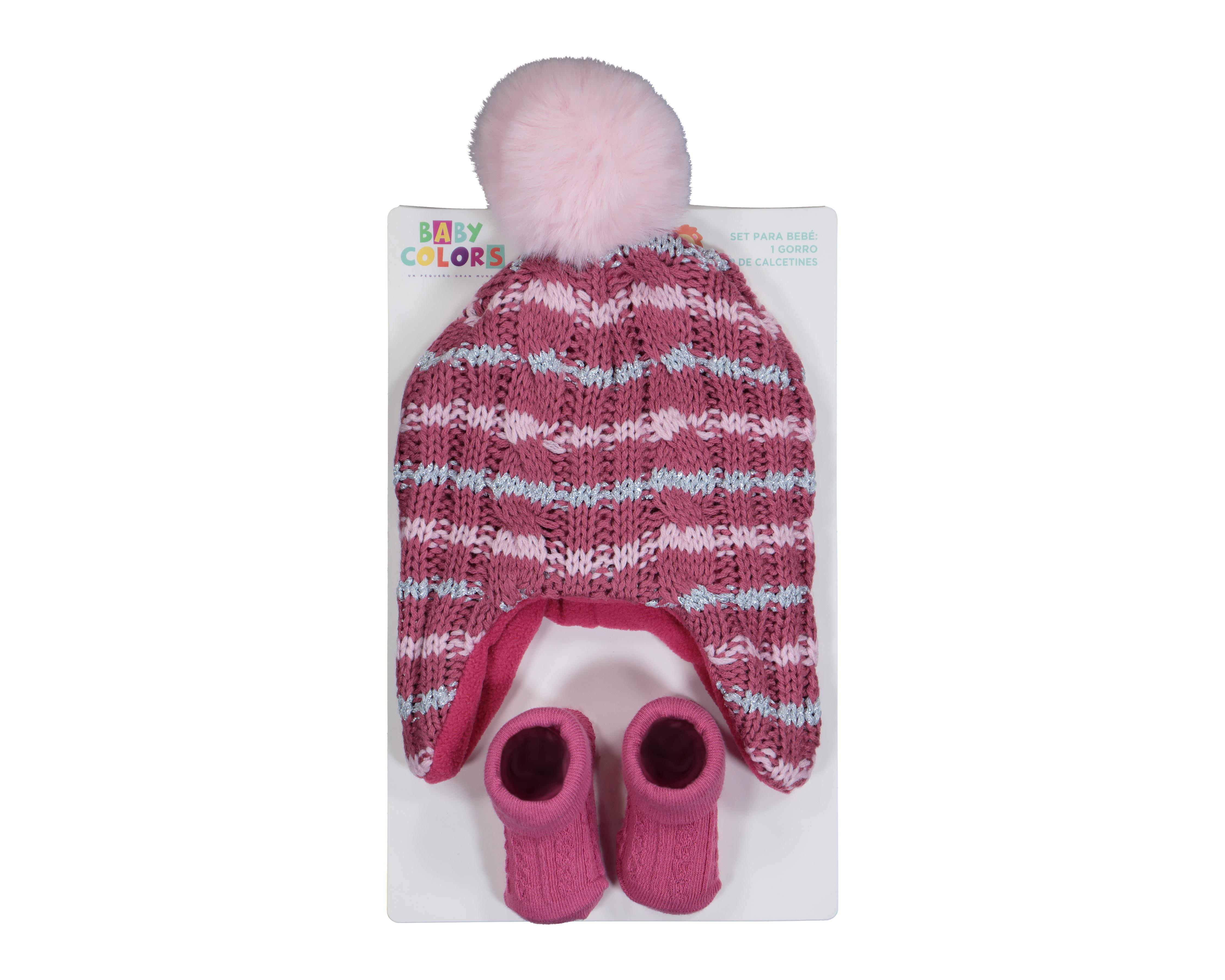 Foto 4 pulgar | Gorro y Calcetas Baby Colors para Bebé Niña