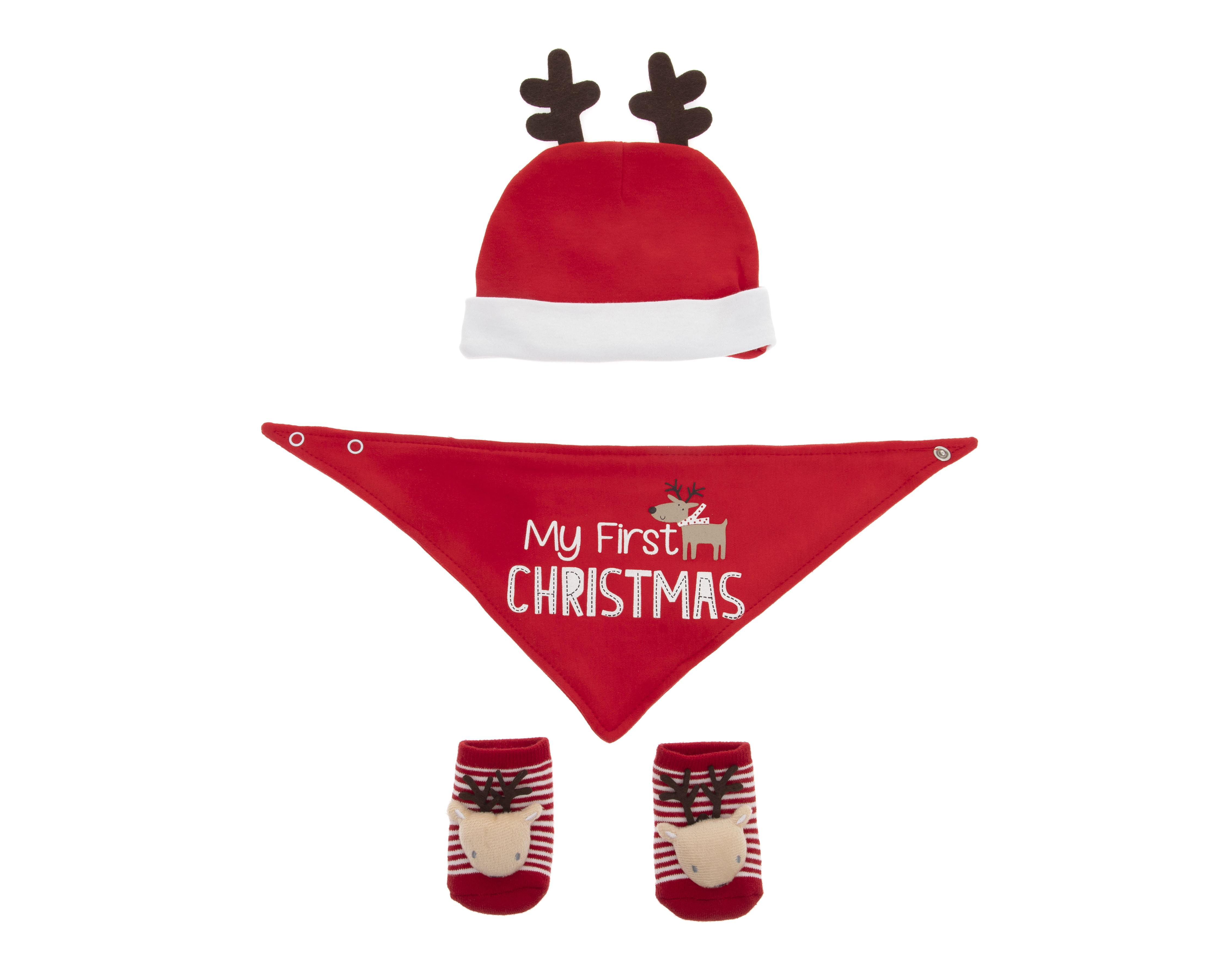 Gorro y Calcetas Navideñas Baby Colors para Bebé $159