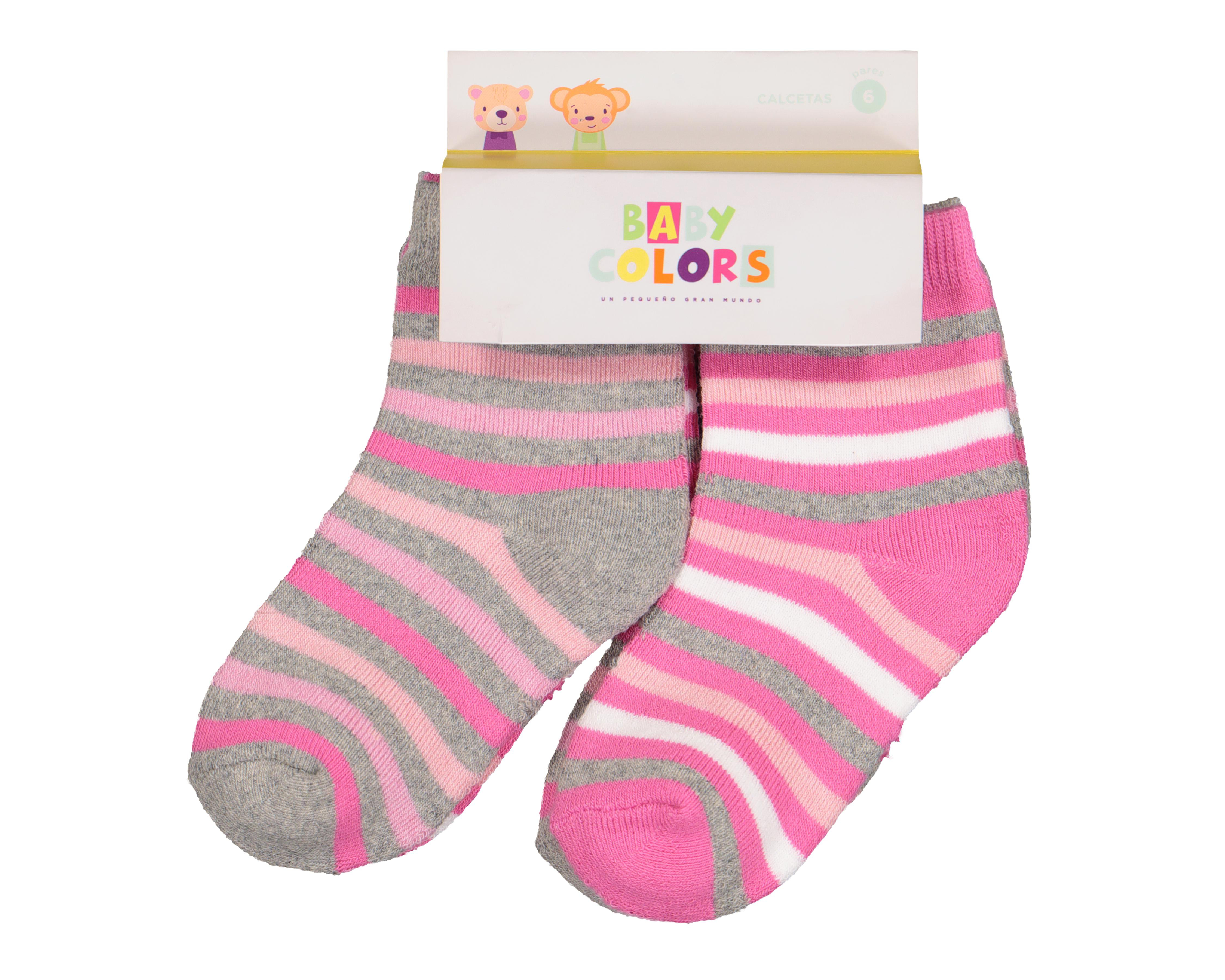 Foto 4 pulgar | Calcetas Baby Colors para Bebé Niña 6 Pares
