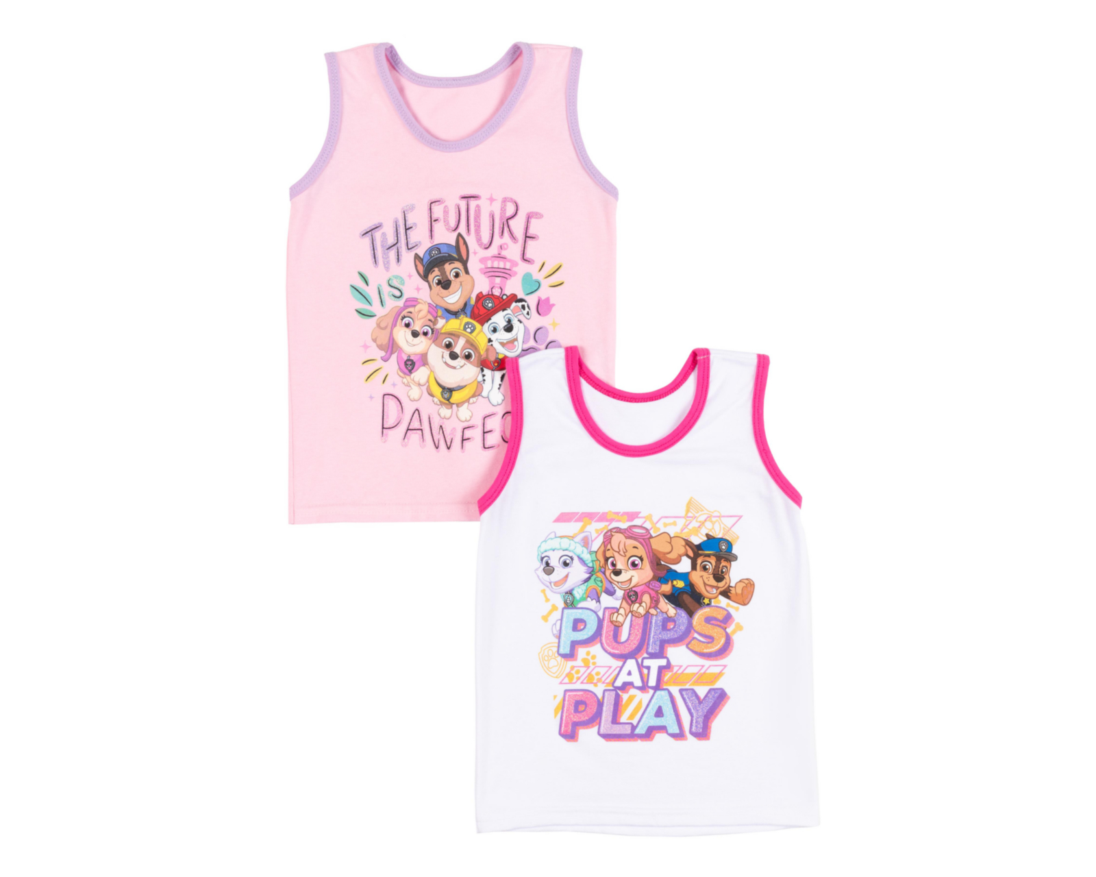 Foto 2 pulgar | Camiseta Interior Paw Patrol para Bebé Niña 2 Piezas