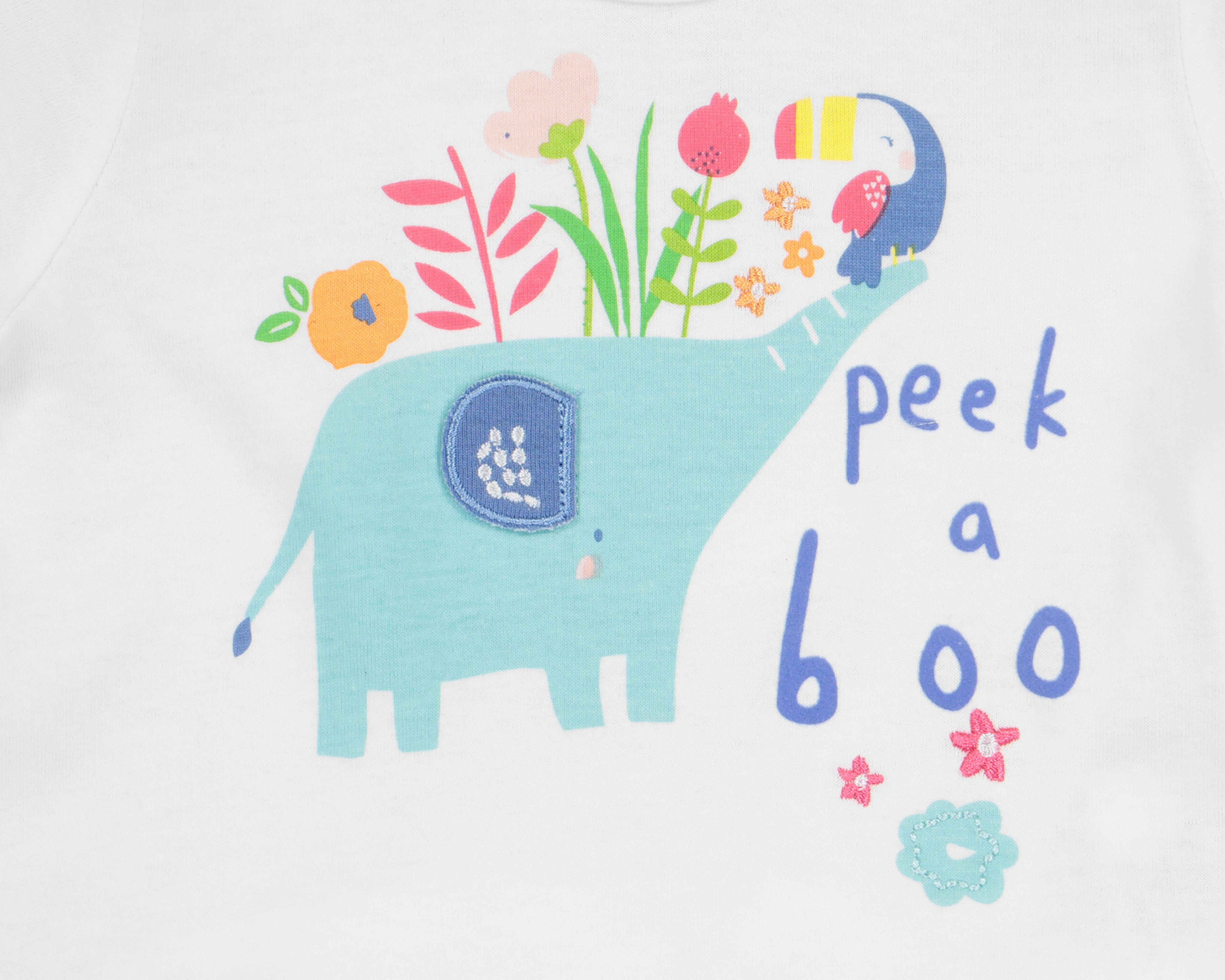 Foto 4 pulgar | Blusa para Bebé Niña Baby Colors de Algodón con Estampado de Elefante