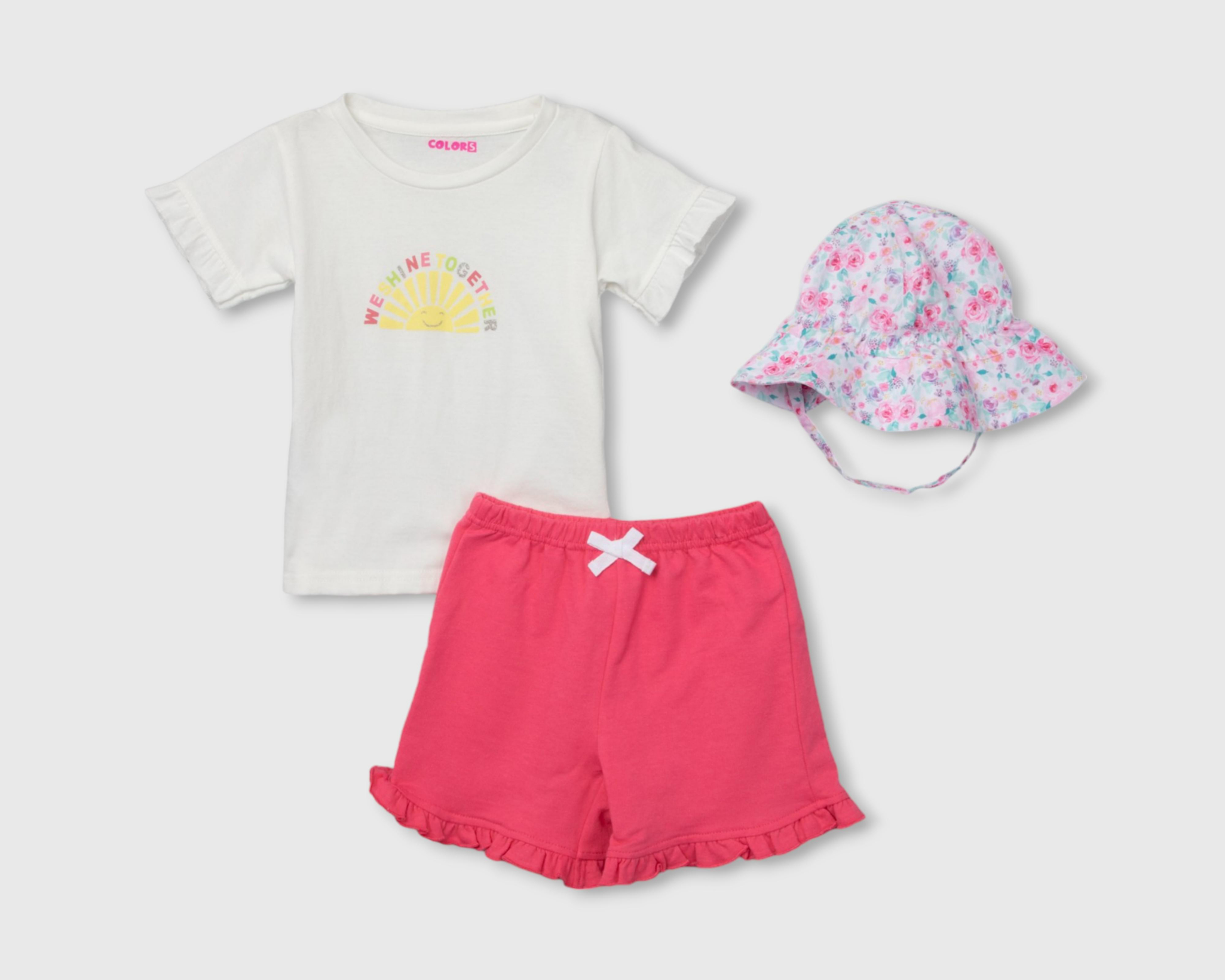 Conjunto Baby Colors de Algodón para Bebé Niña 3 Piezas