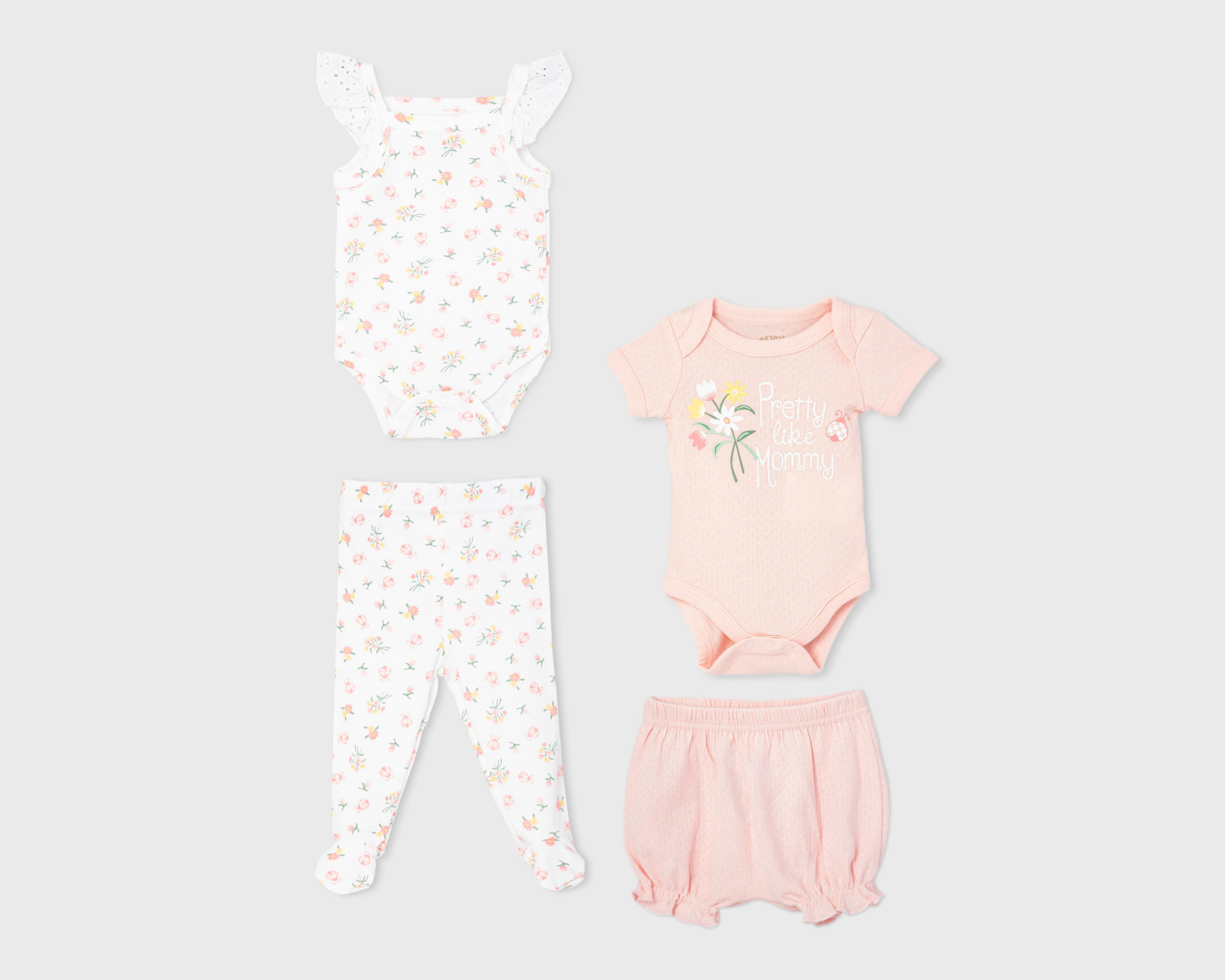 Conjuntos para Bebé Niña Bam-Bu Estampados 4 Piezas $249