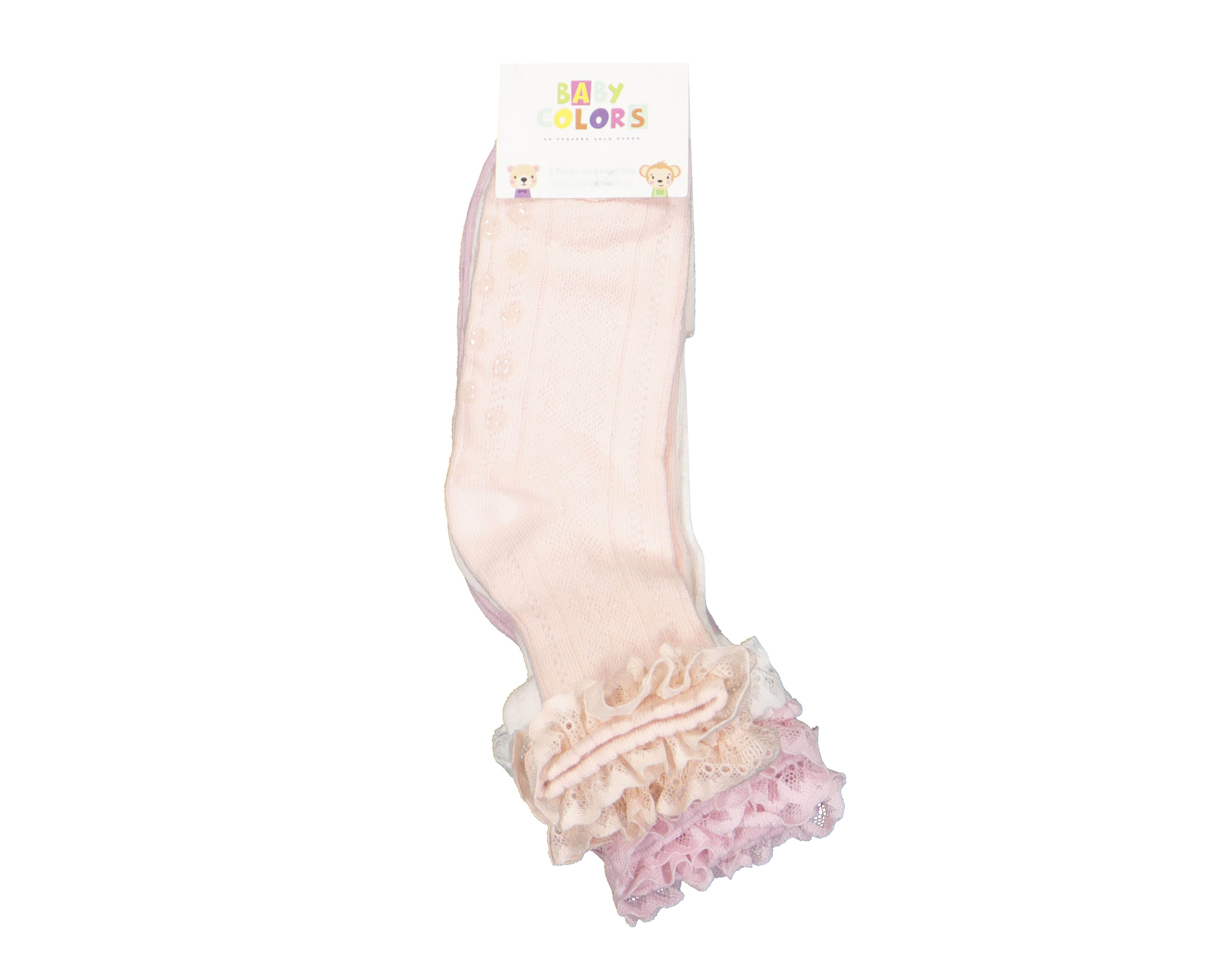 Foto 4 pulgar | Calcetas Baby Colors para Bebé Niña 3 Pares