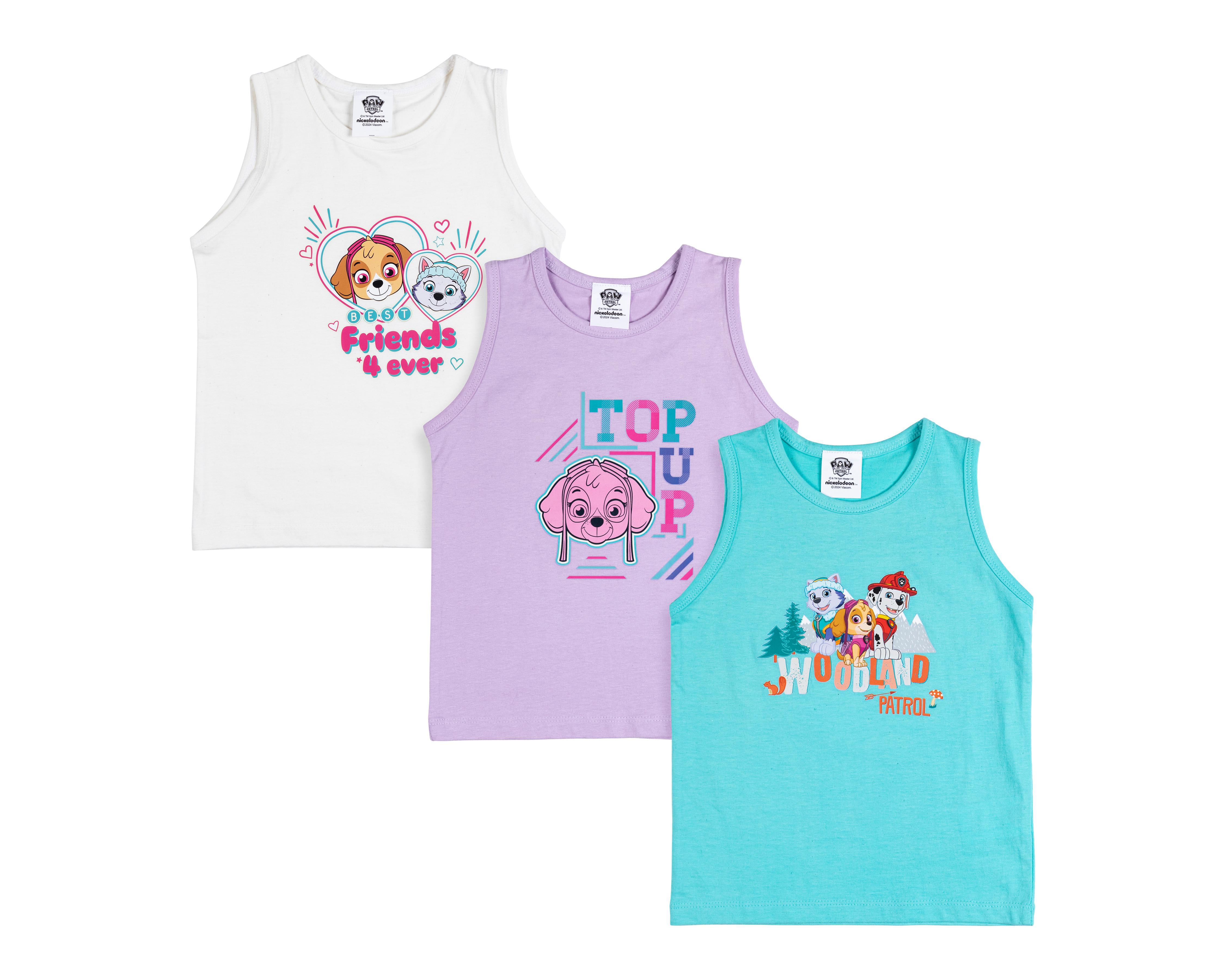 Camiseta Interior Paw Patrol para Bebé Niña 3 Piezas