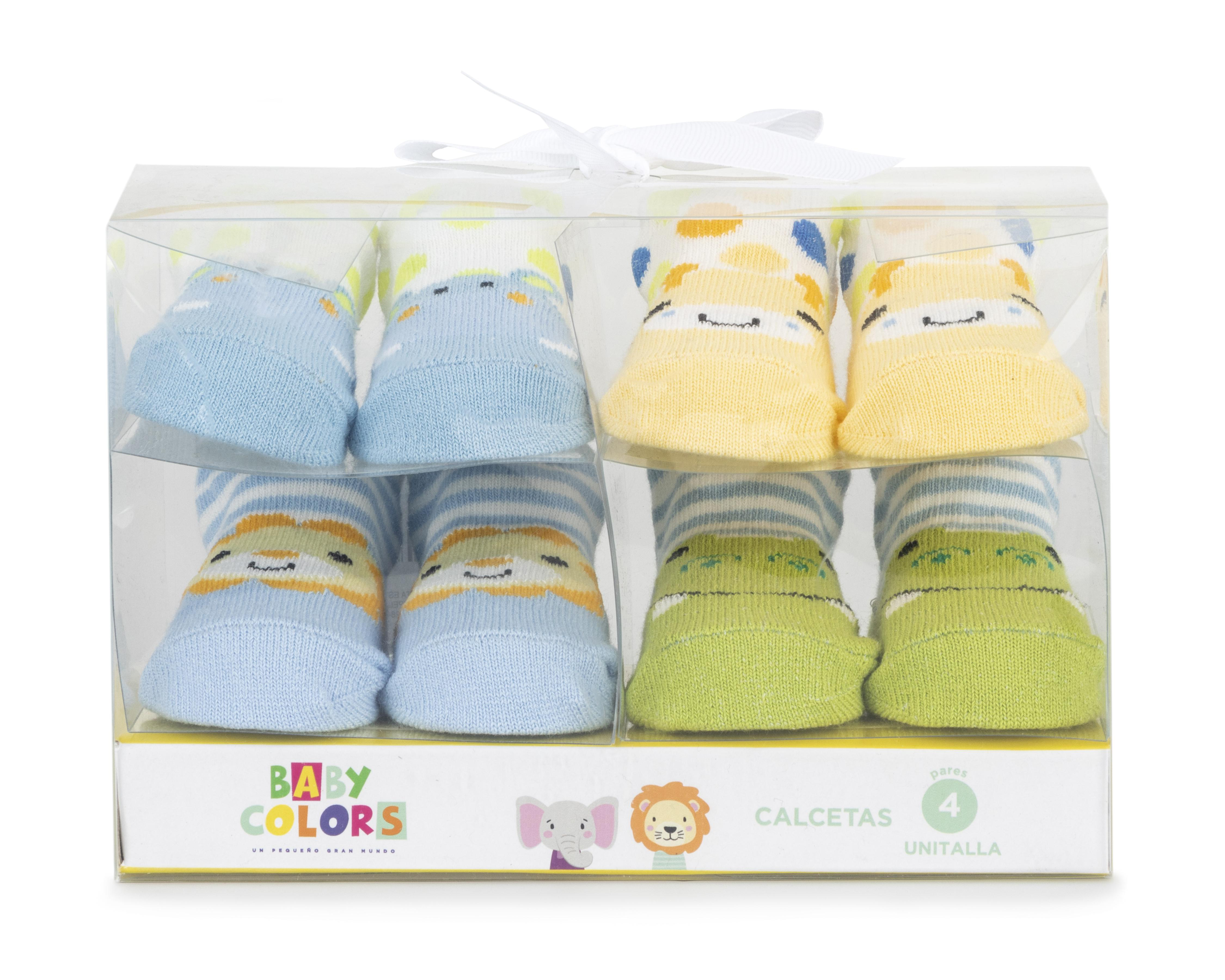 Calcetas Baby Colors para Bebé Niño 4 Pares $159