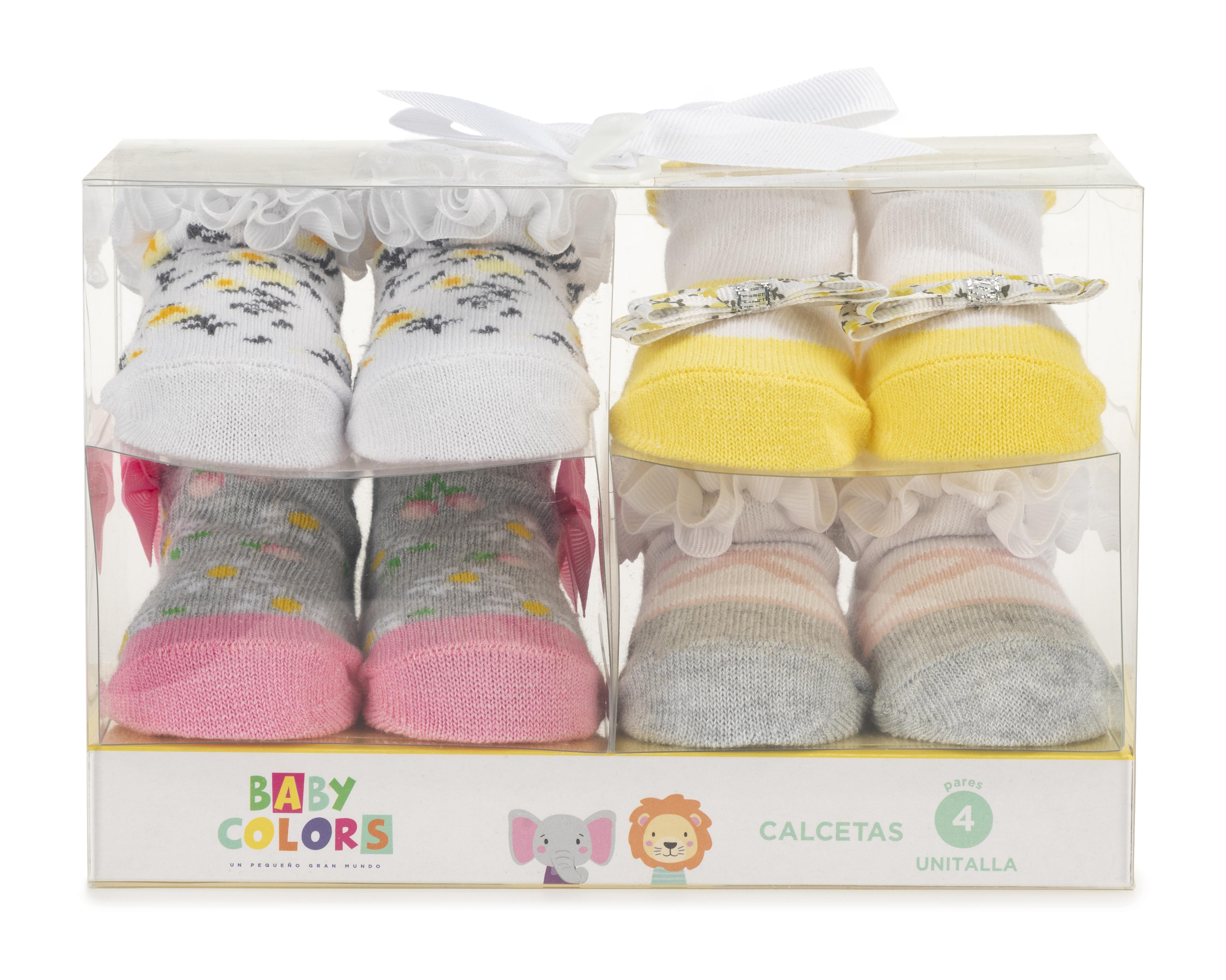 Calcetas Baby Colors para Bebé Niña 4 Pares