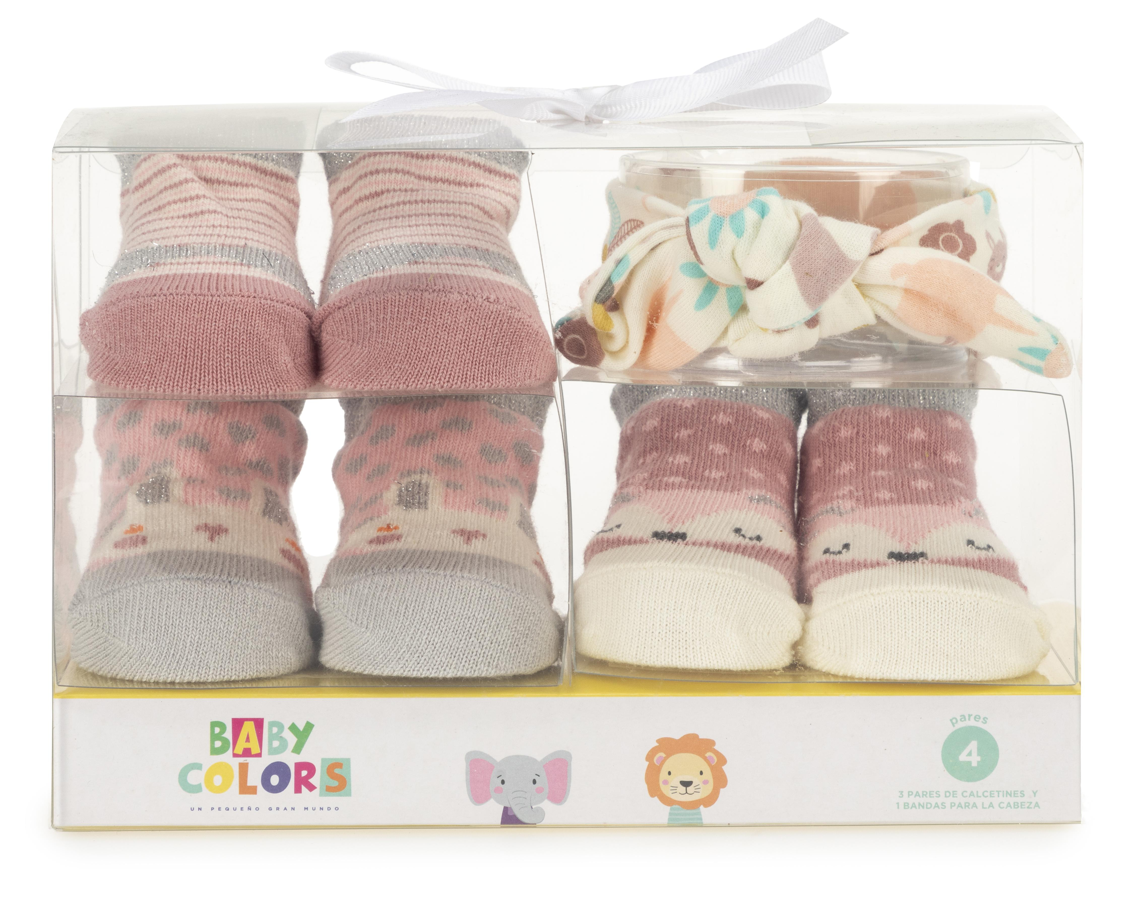 Tiara y Calcetas Baby Colors para Bebé Niña 4 Piezas