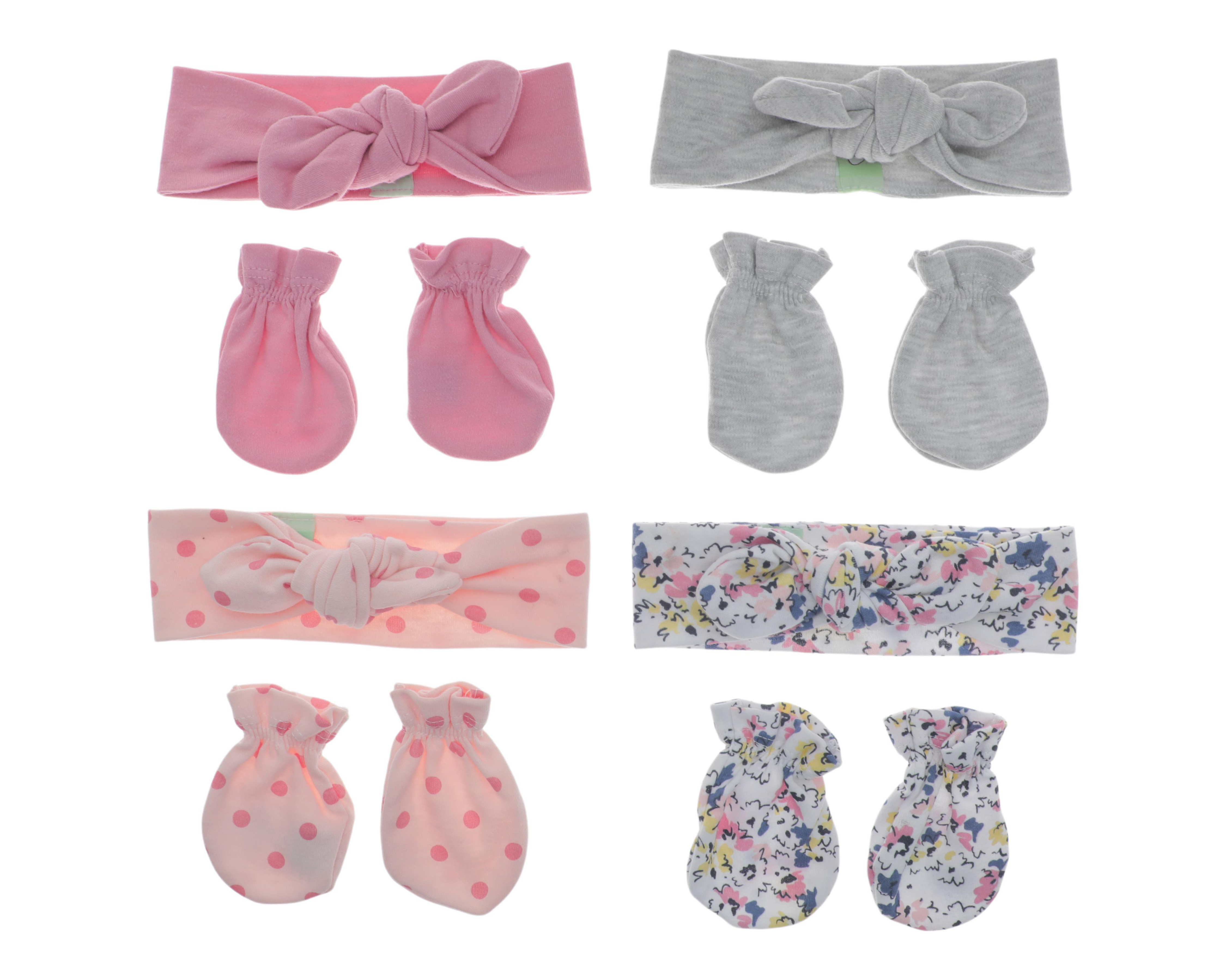 Diadema y Guantes Baby Colors para Bebé Niña 8 Piezas $179