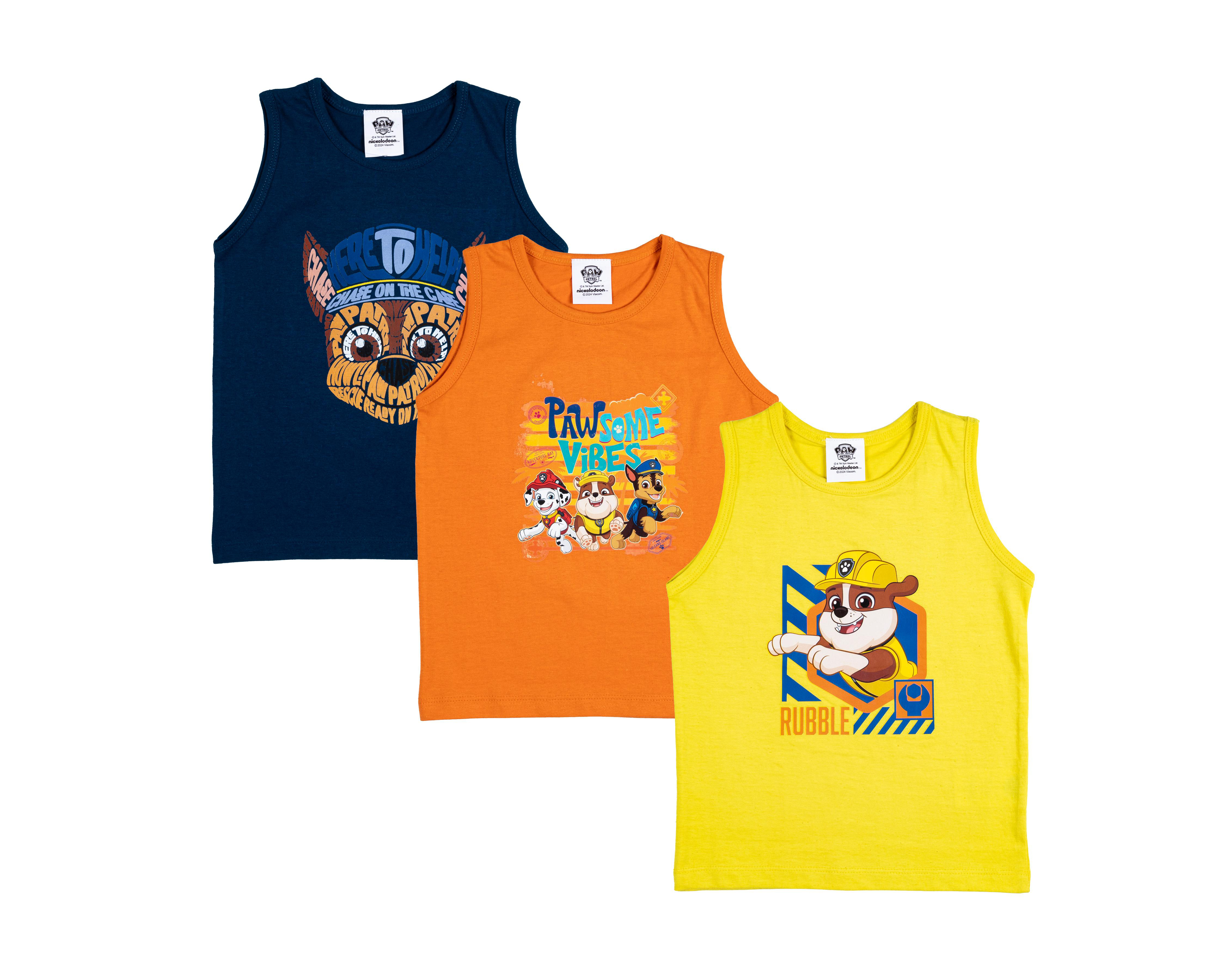 Camiseta Interior Paw Patrol para Bebé Niño 3 Piezas $129