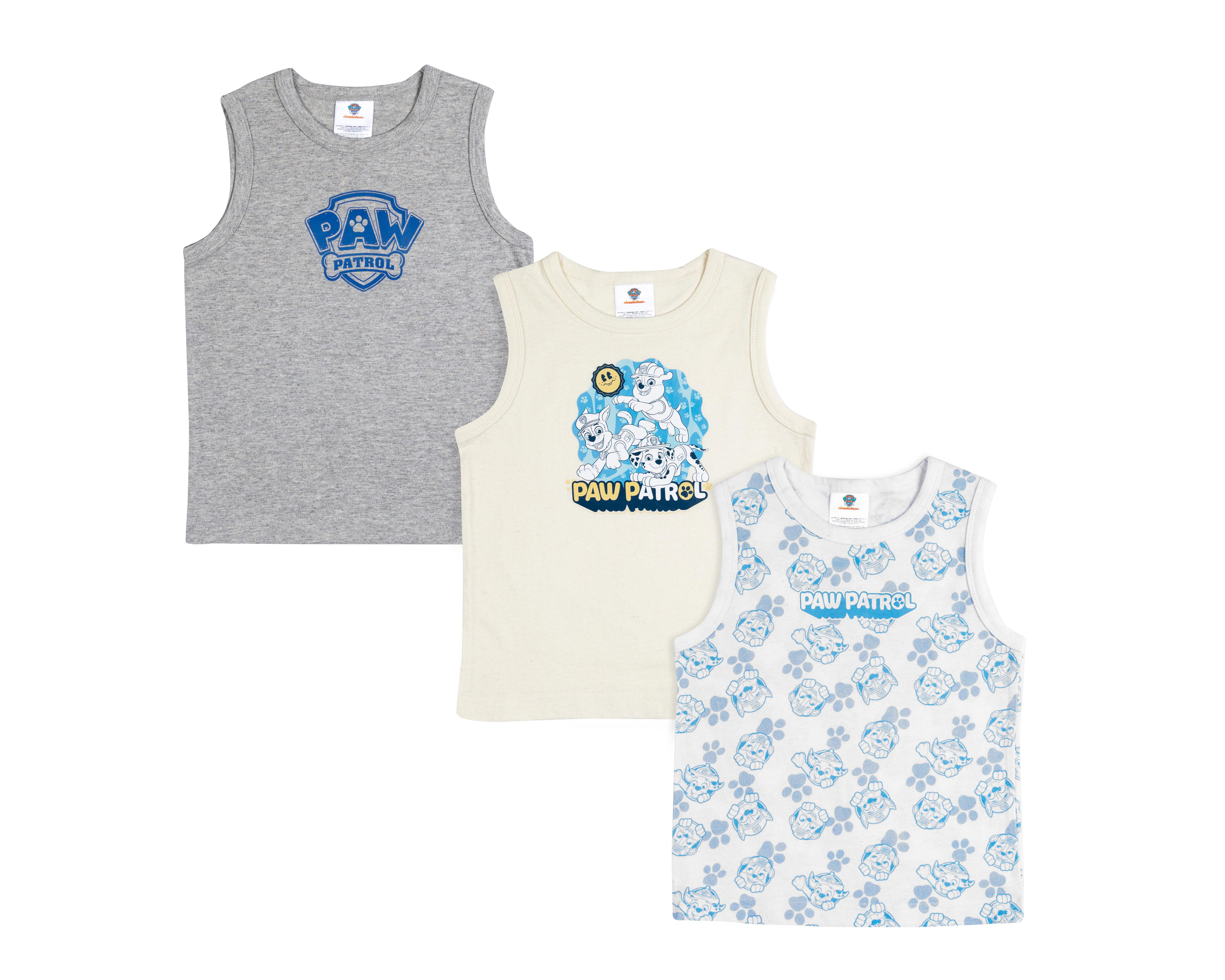 Foto 2 pulgar | Camiseta Interior Paw Patrol para Bebé Niño 3 Piezas