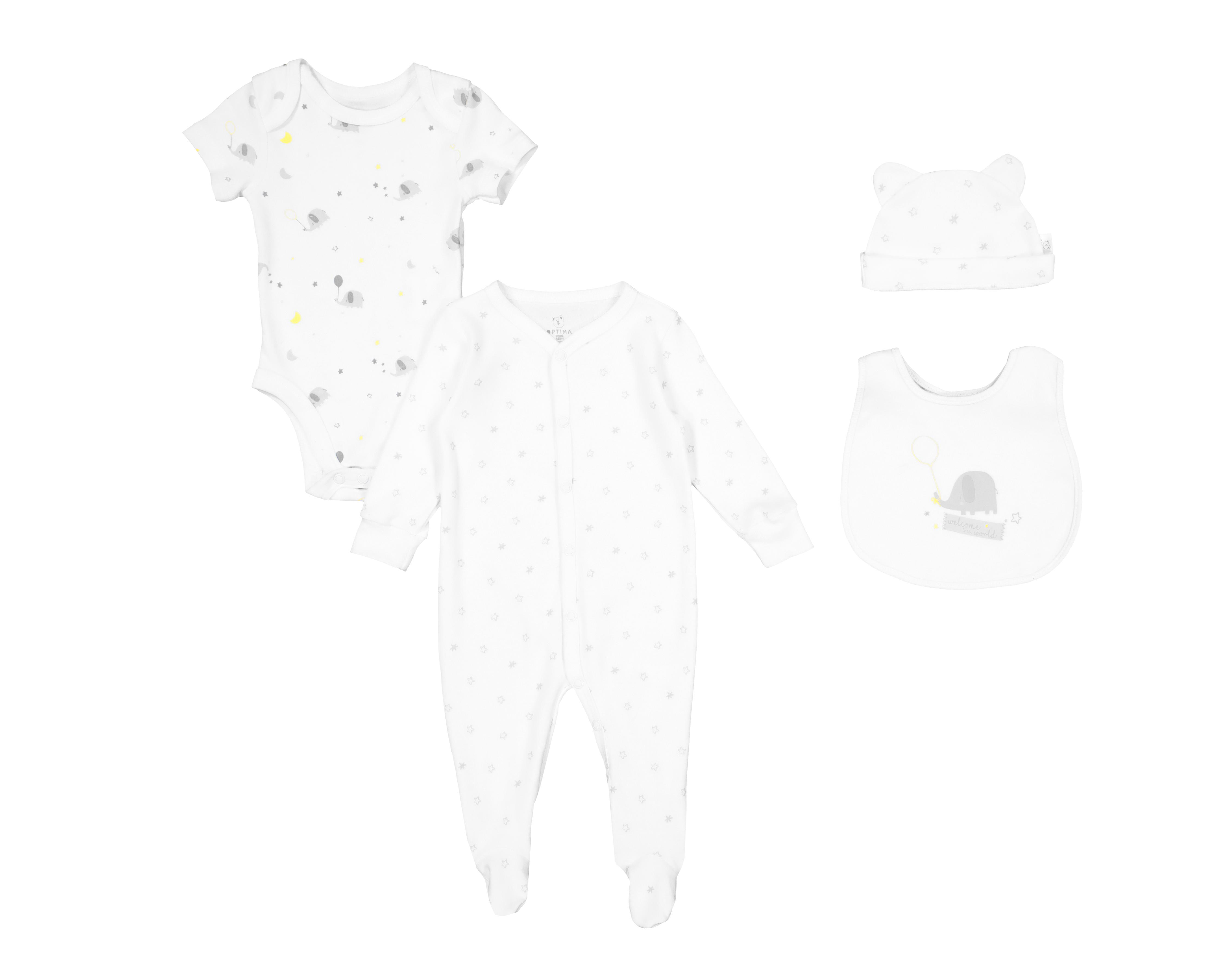 Mameluco y Pañalero Baby Optima para Bebé Niño 4 Piezas $199