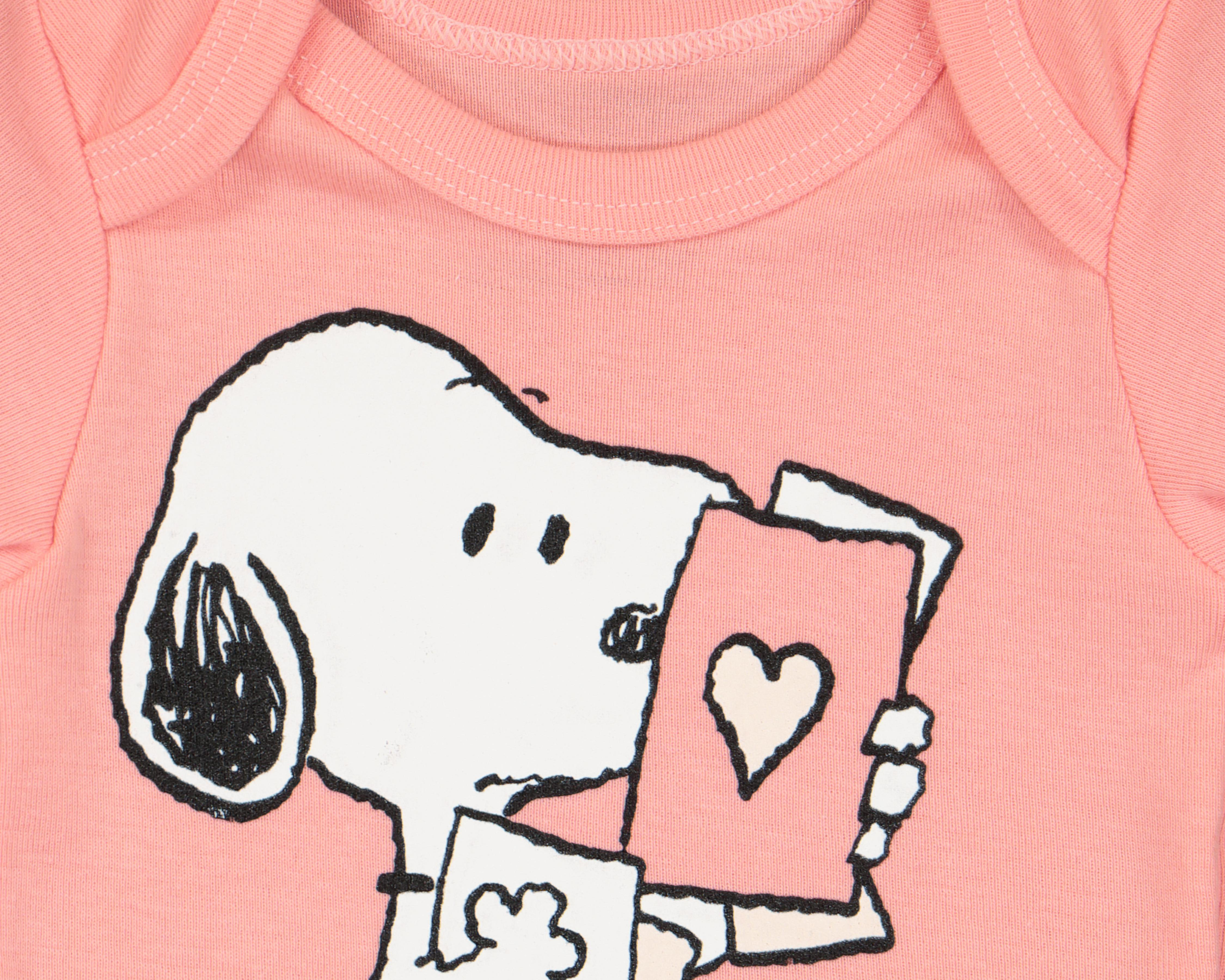 Foto 4 pulgar | Playera Peanuts para Bebe Niña 3 Piezas