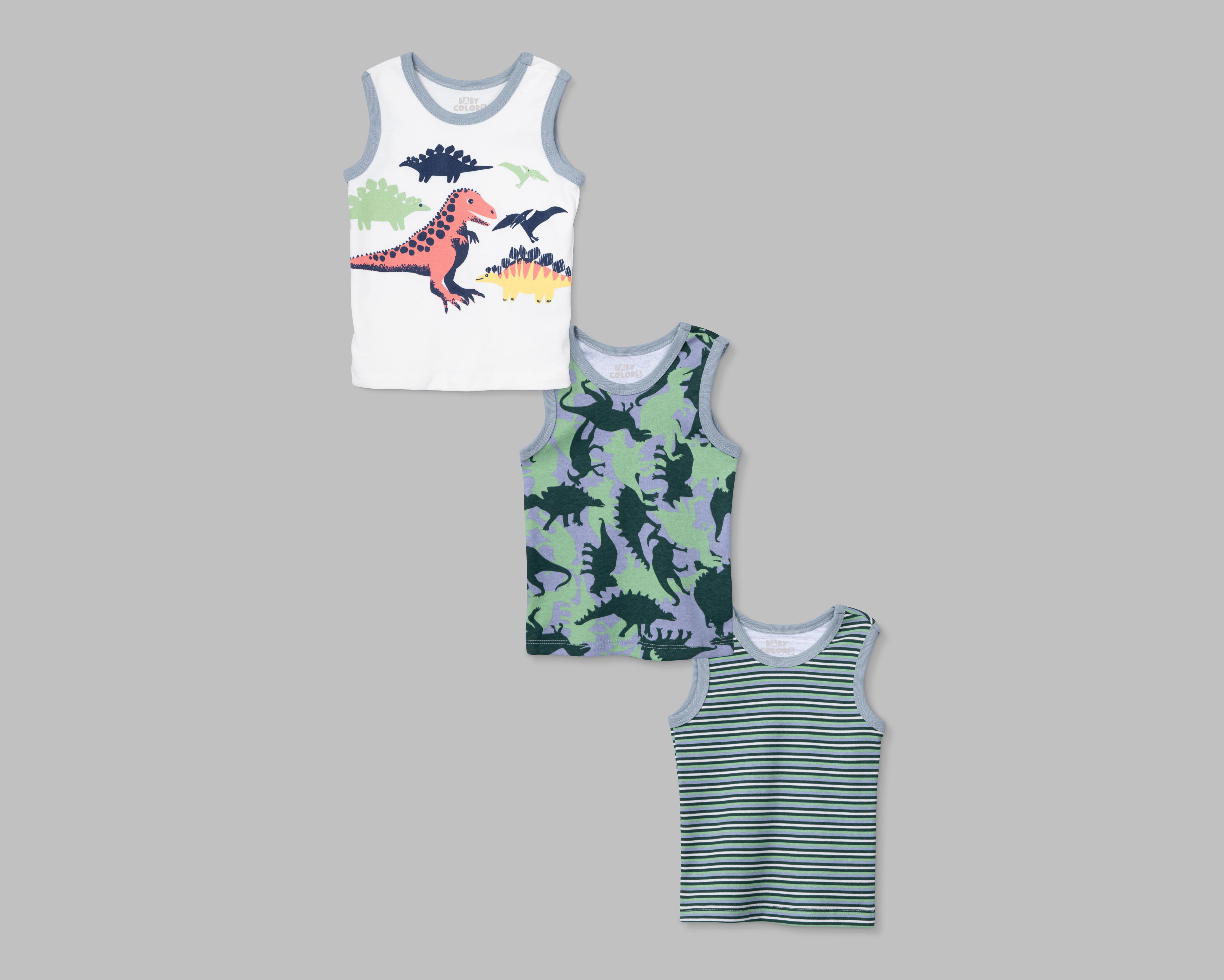 Camiseta Interior Baby Colors para Bebé Niño 3 Piezas $112