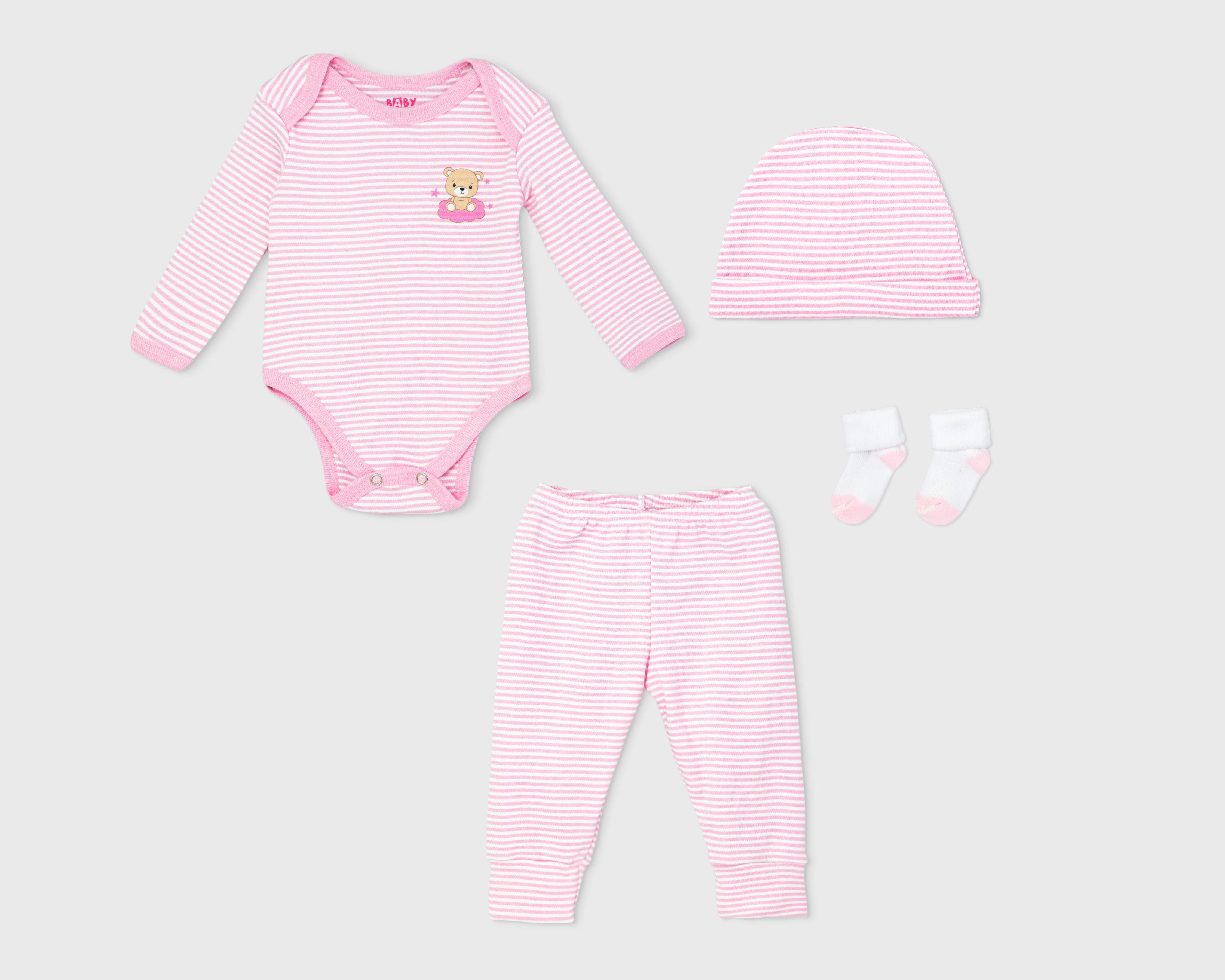 Conjunto de Bebé Niña Baby Colors Rosa 4 Piezas