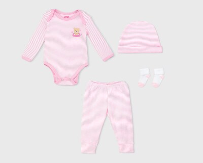 Foto 1 | Conjunto de Bebé Niña Baby Colors Rosa 4 Piezas