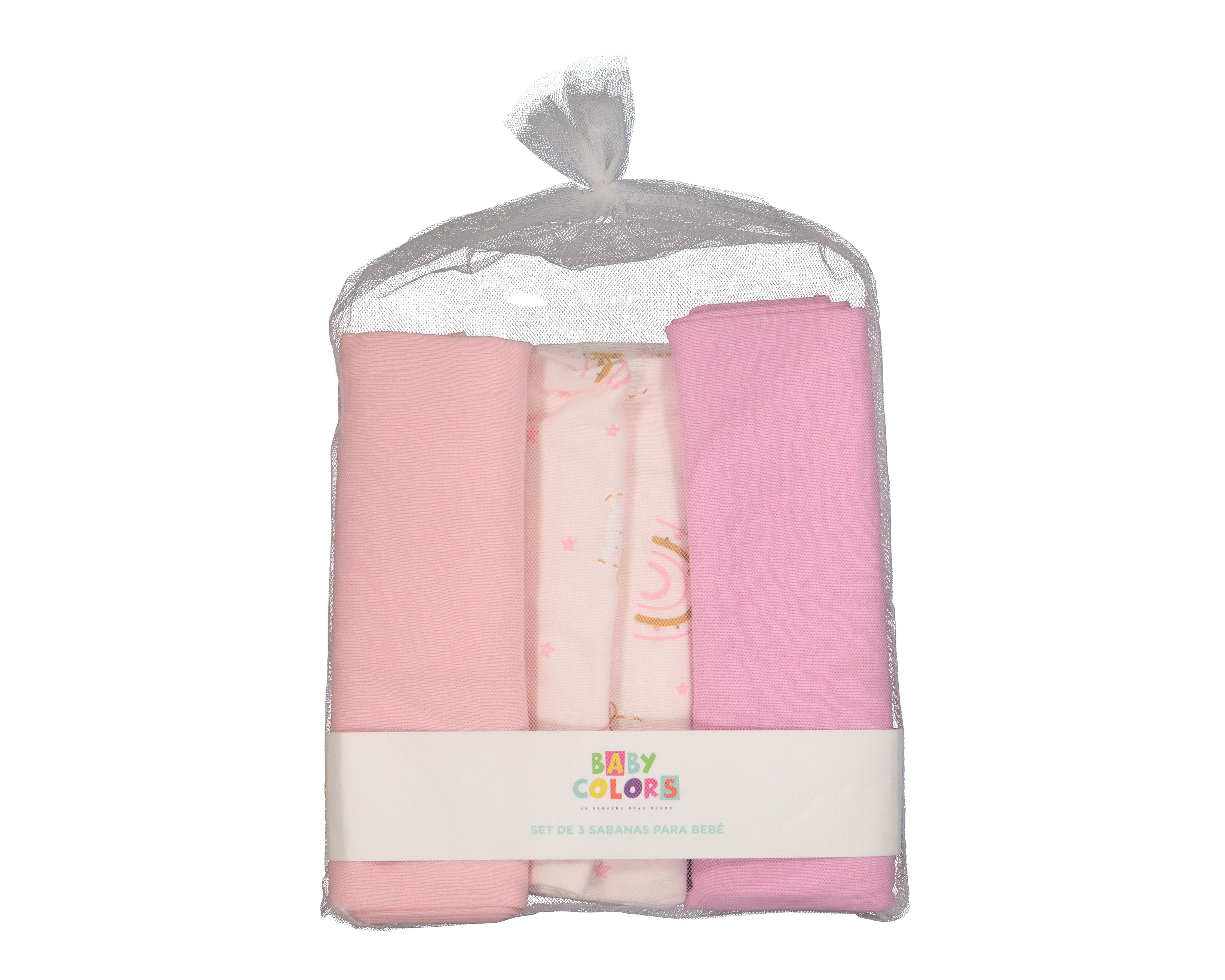 Sábana Baby Colors para Bebé Niña 3 Piezas $199
